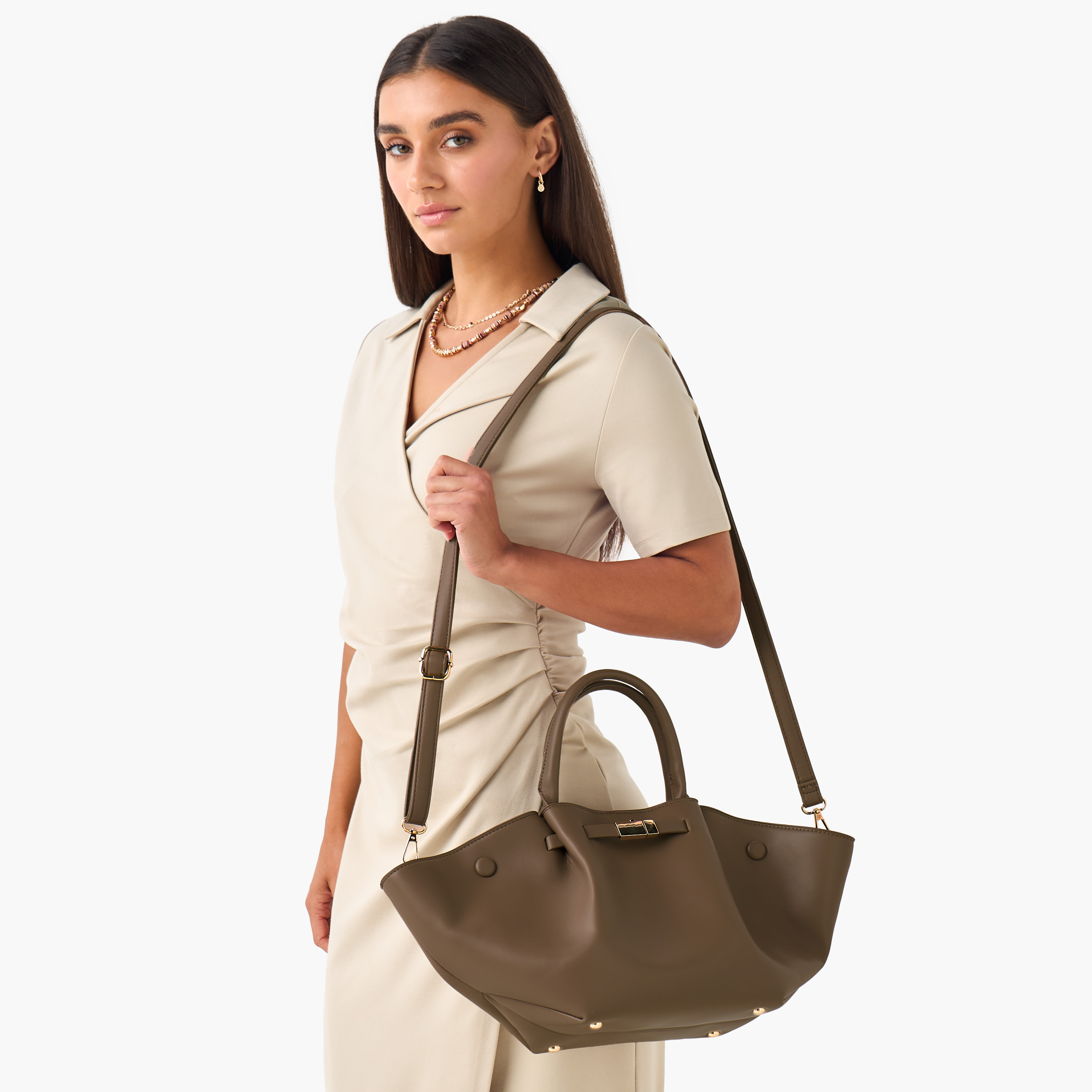 Pinched Tote Bag with Adjustable Strap-women-bagsandwallets-handbags-image-8