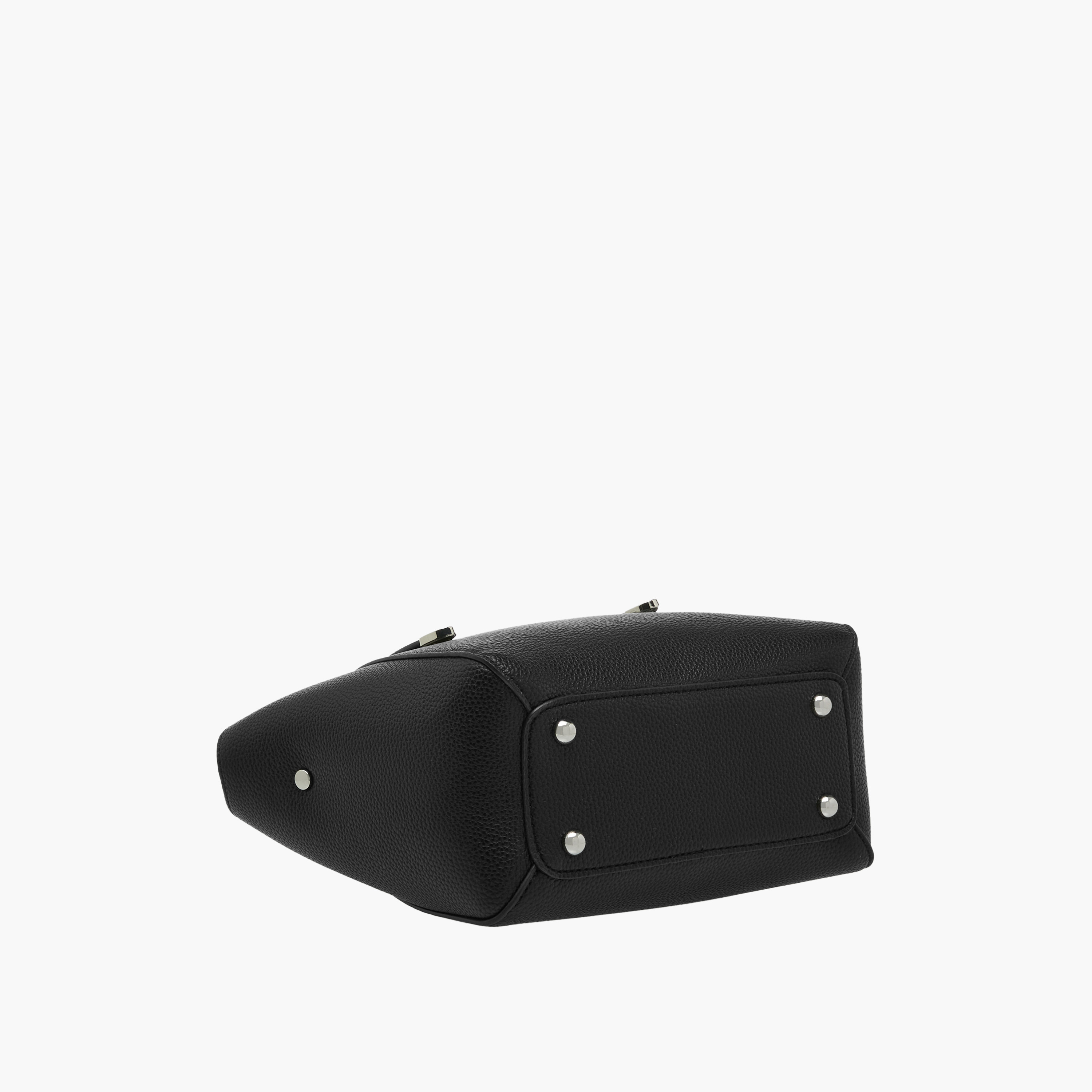 Textured Buckle Detail Tote Bag with Detachable Strap-women-bagsandwallets-handbags-image-7