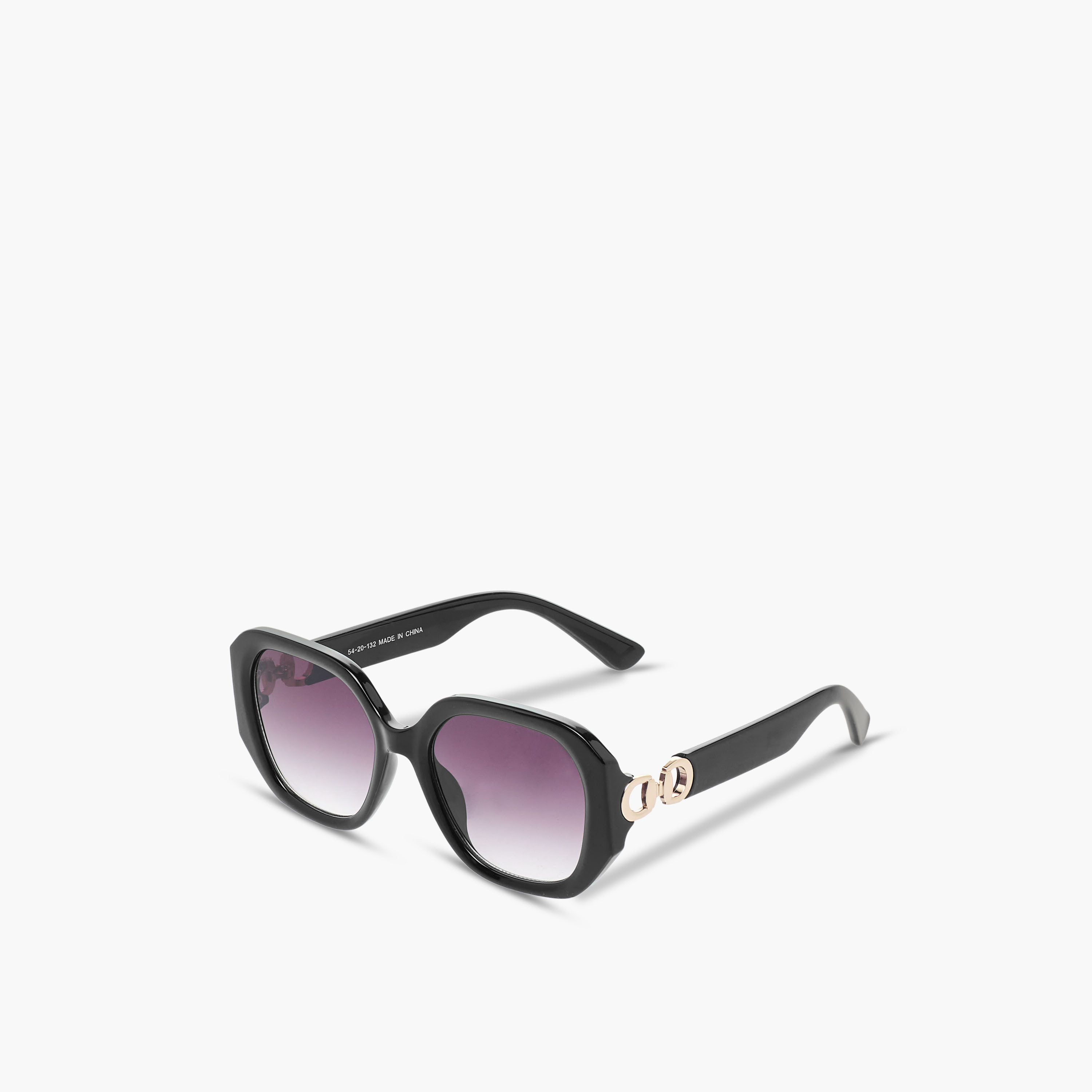 Sunglasses Hexagonal UV Protection Black Lens-women-sunglasses-image-1