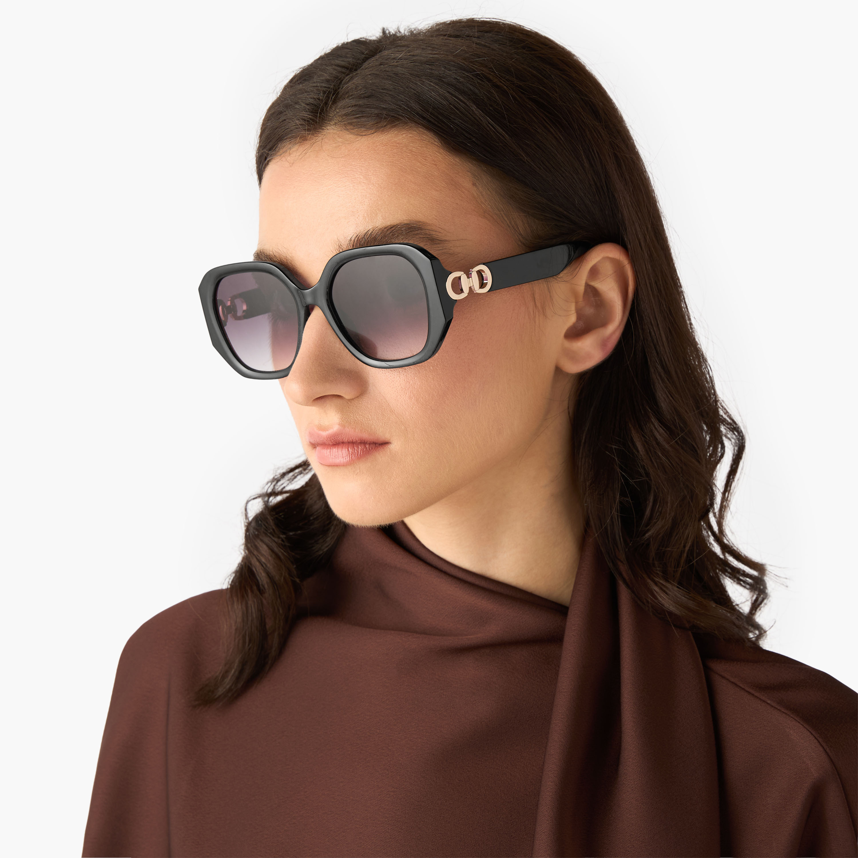 Sunglasses Hexagonal UV Protection Black Lens-women-sunglasses-image-2
