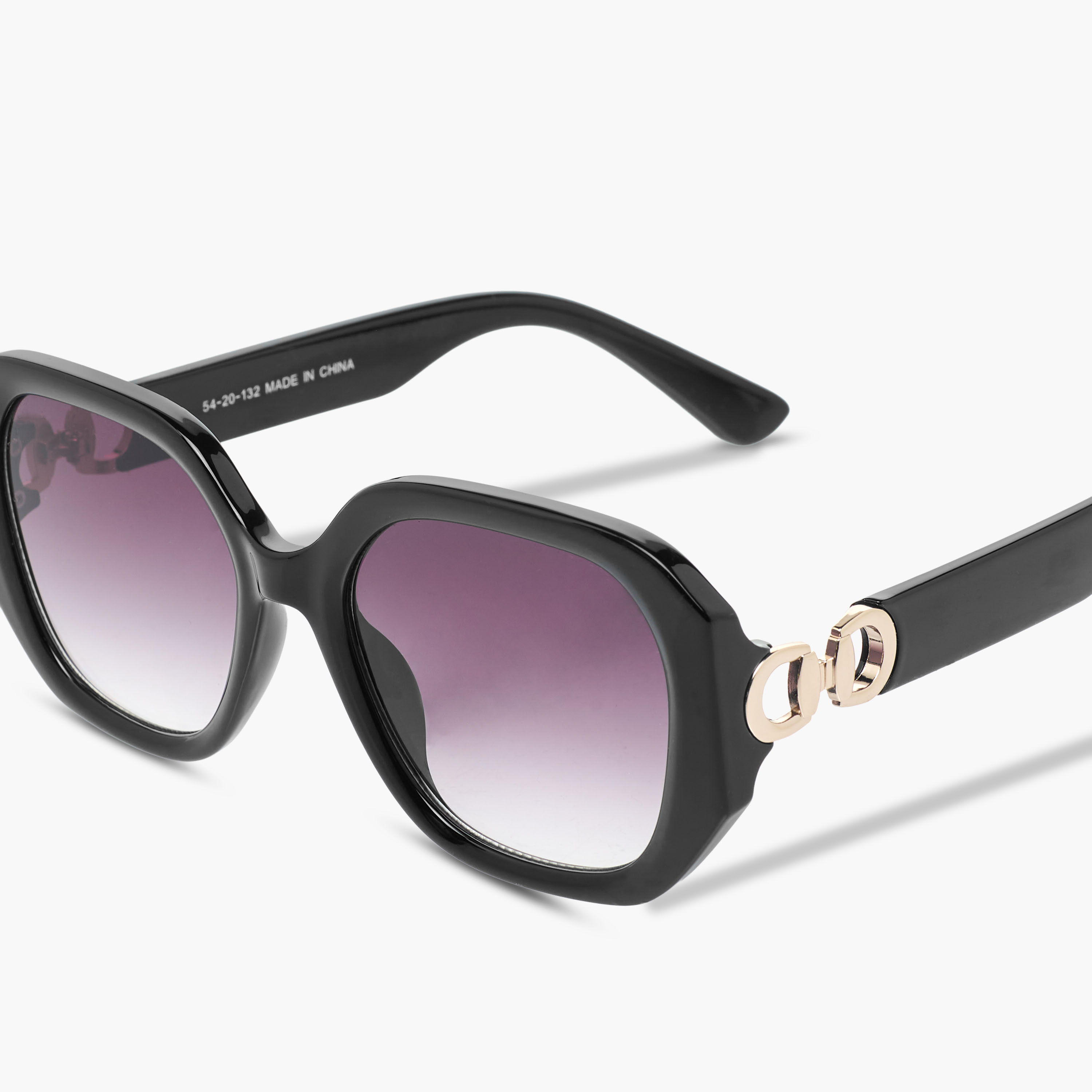 Sunglasses Hexagonal UV Protection Black Lens-women-sunglasses-image-6