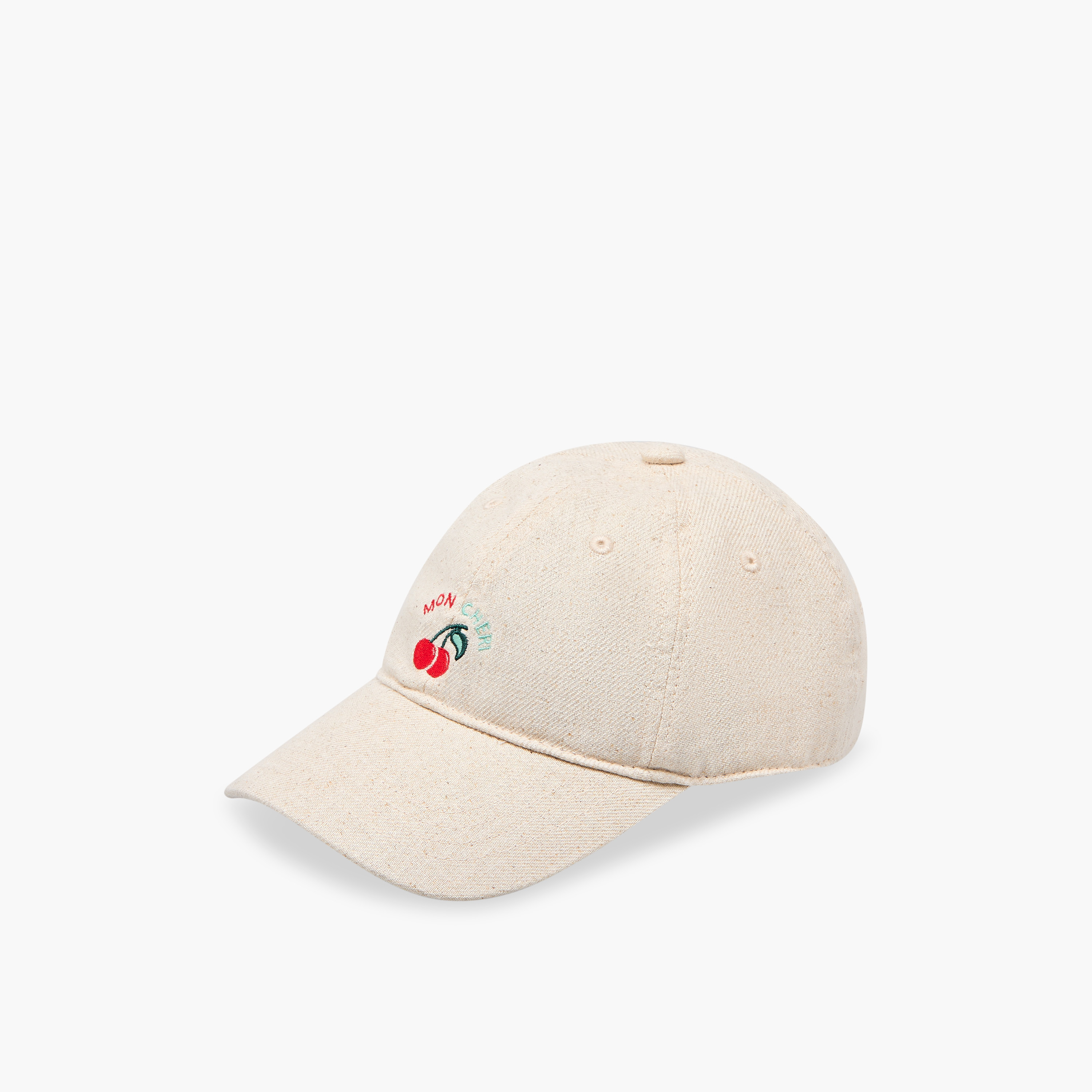 Cherry Embroidered Cap with Buckle Strap Closure-women-clothingaccessories-capsandhats-image-3
