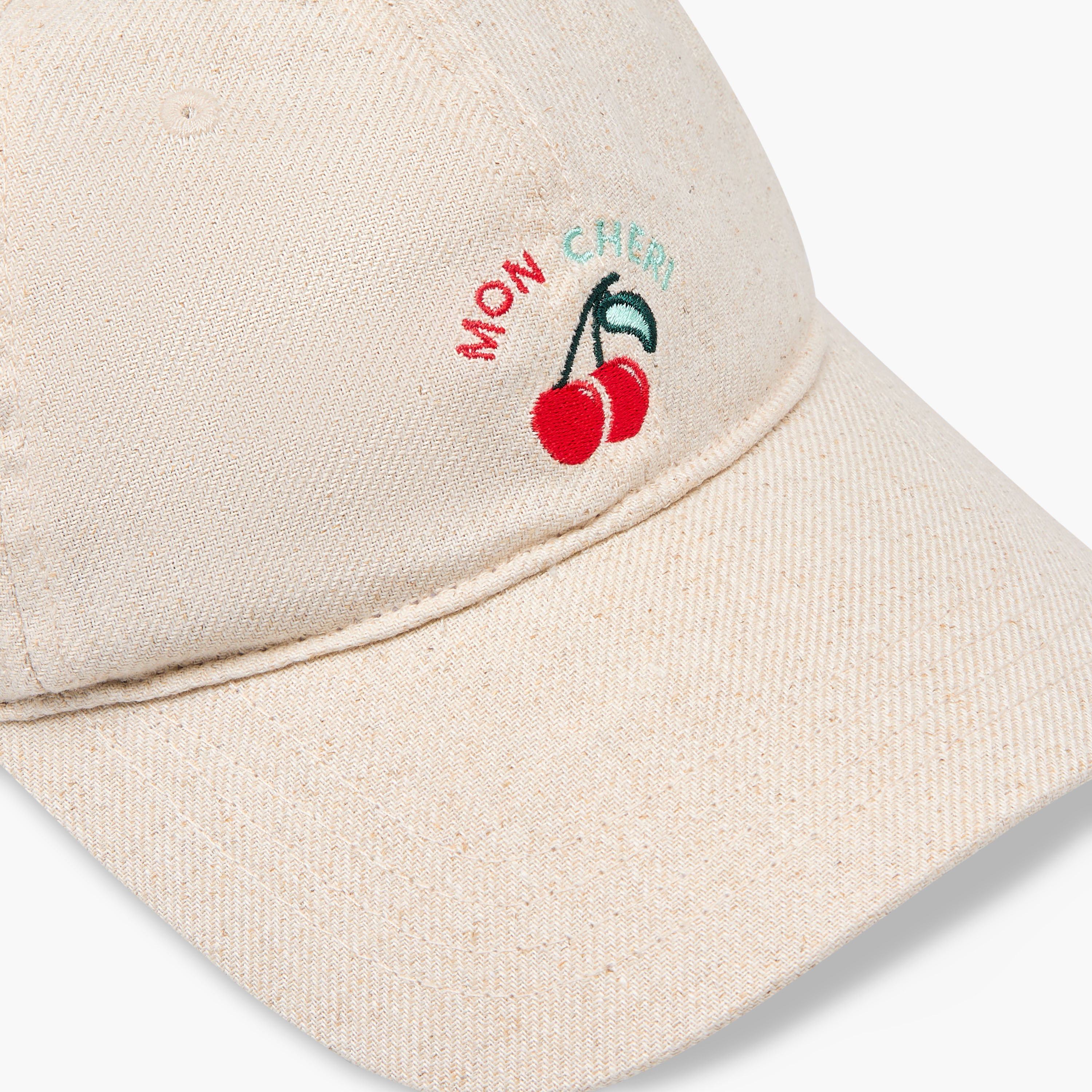 Cherry Embroidered Cap with Buckle Strap Closure-women-clothingaccessories-capsandhats-image-6