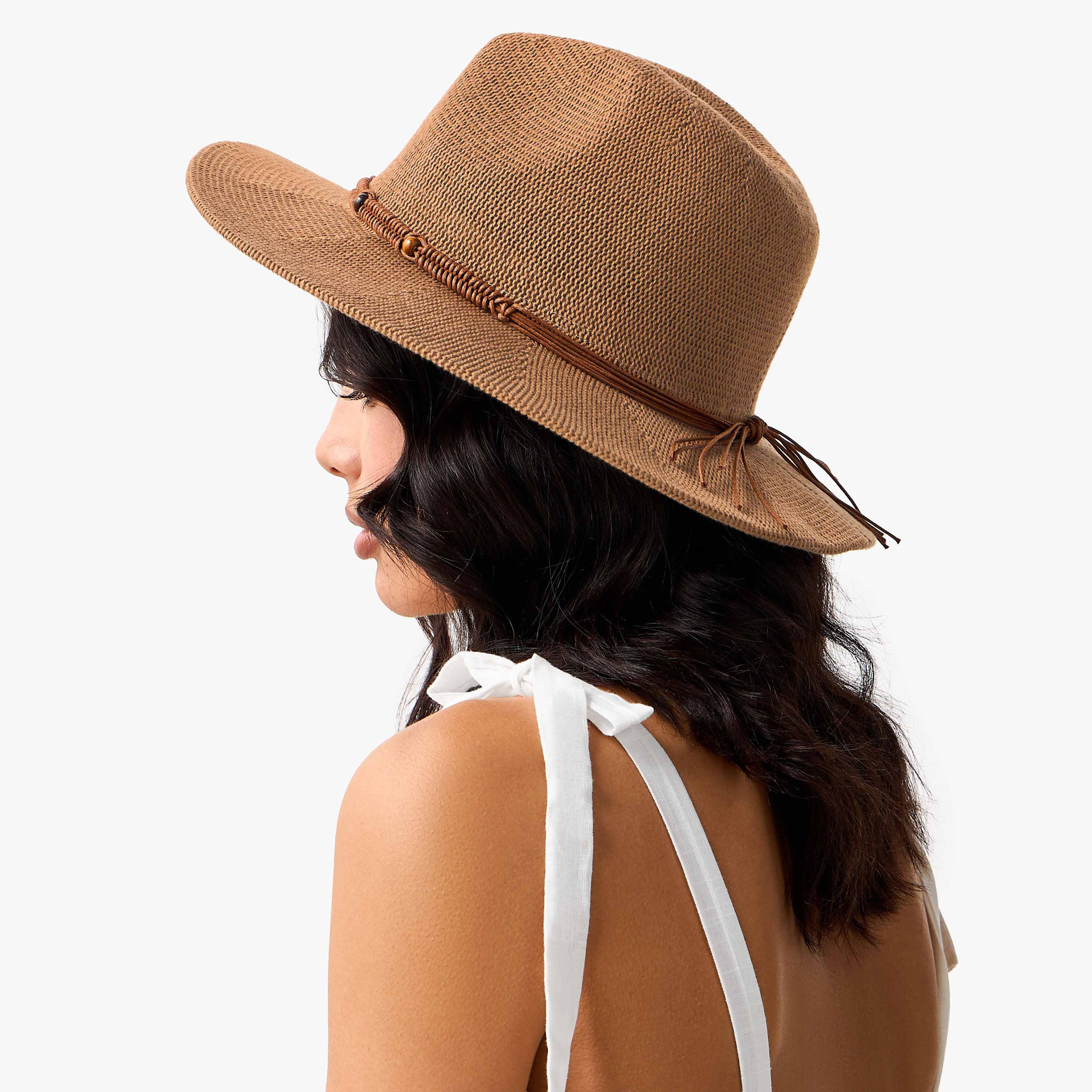 Straw Fedora Hat with Bead Trim-women-clothingaccessories-capsandhats-image-2