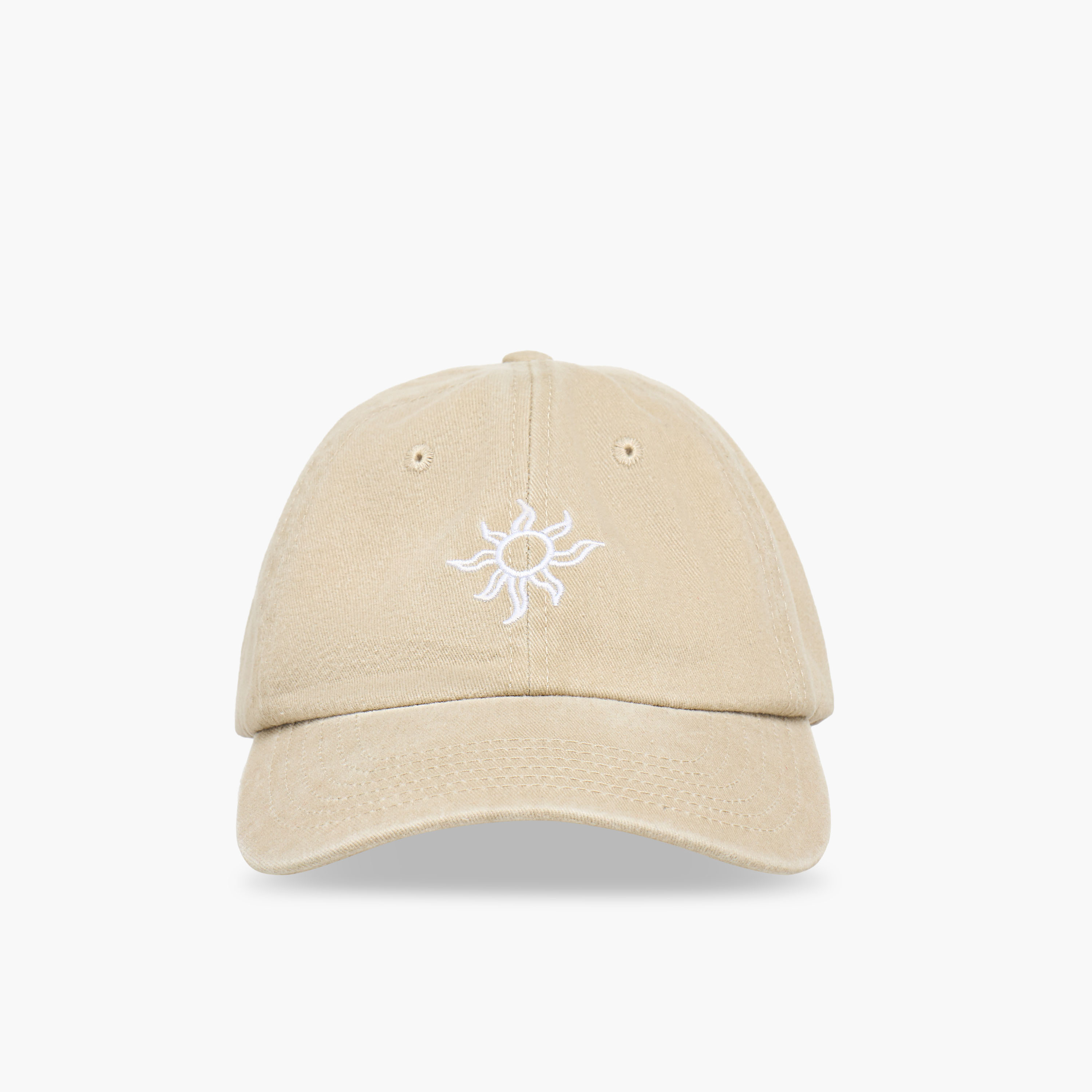 Embroidered Cap with Buckled Strap Closure-women-clothingaccessories-capsandhats-image-1