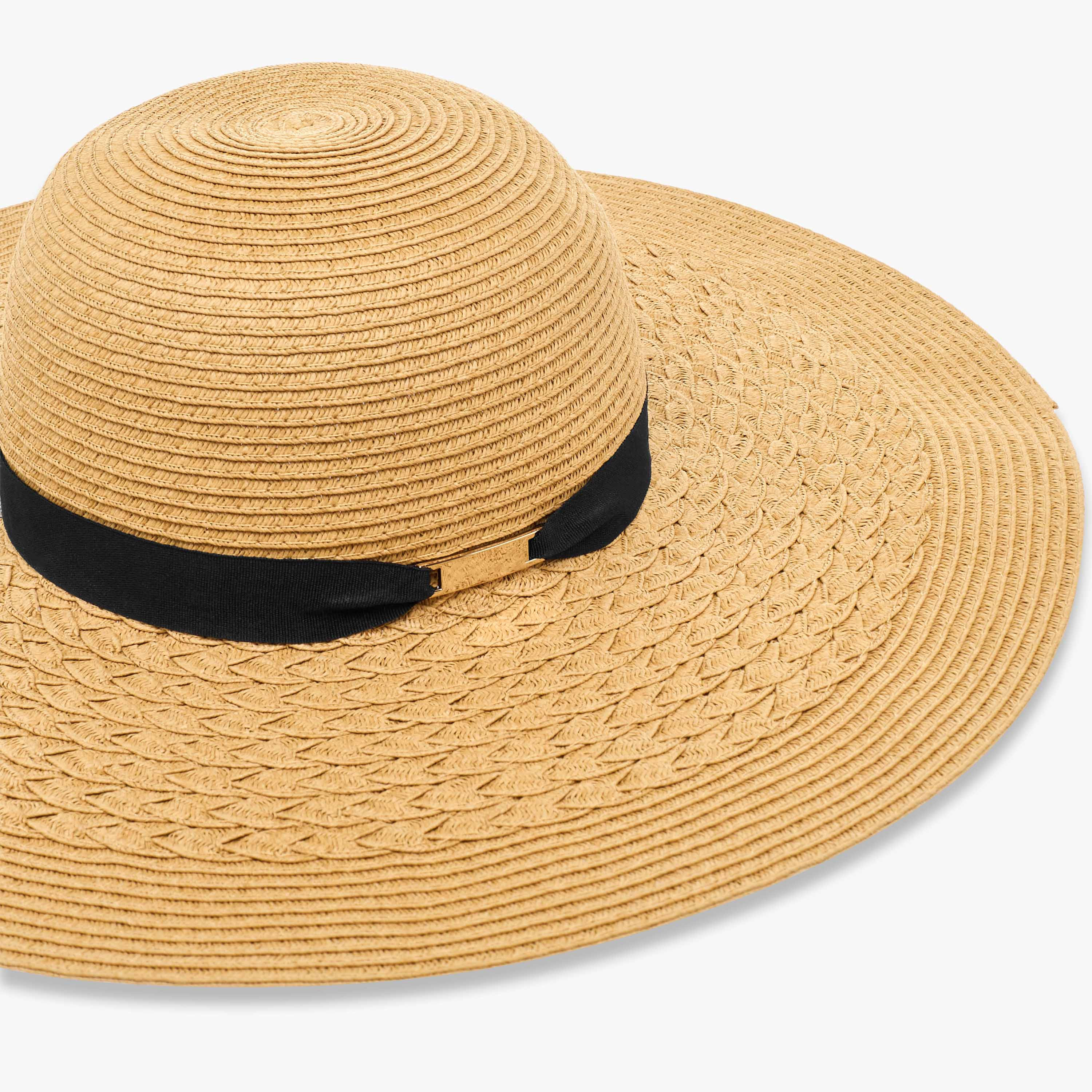 Wide Brim Straw Hat with Ribbon Accent-women-clothingaccessories-capsandhats-image-4