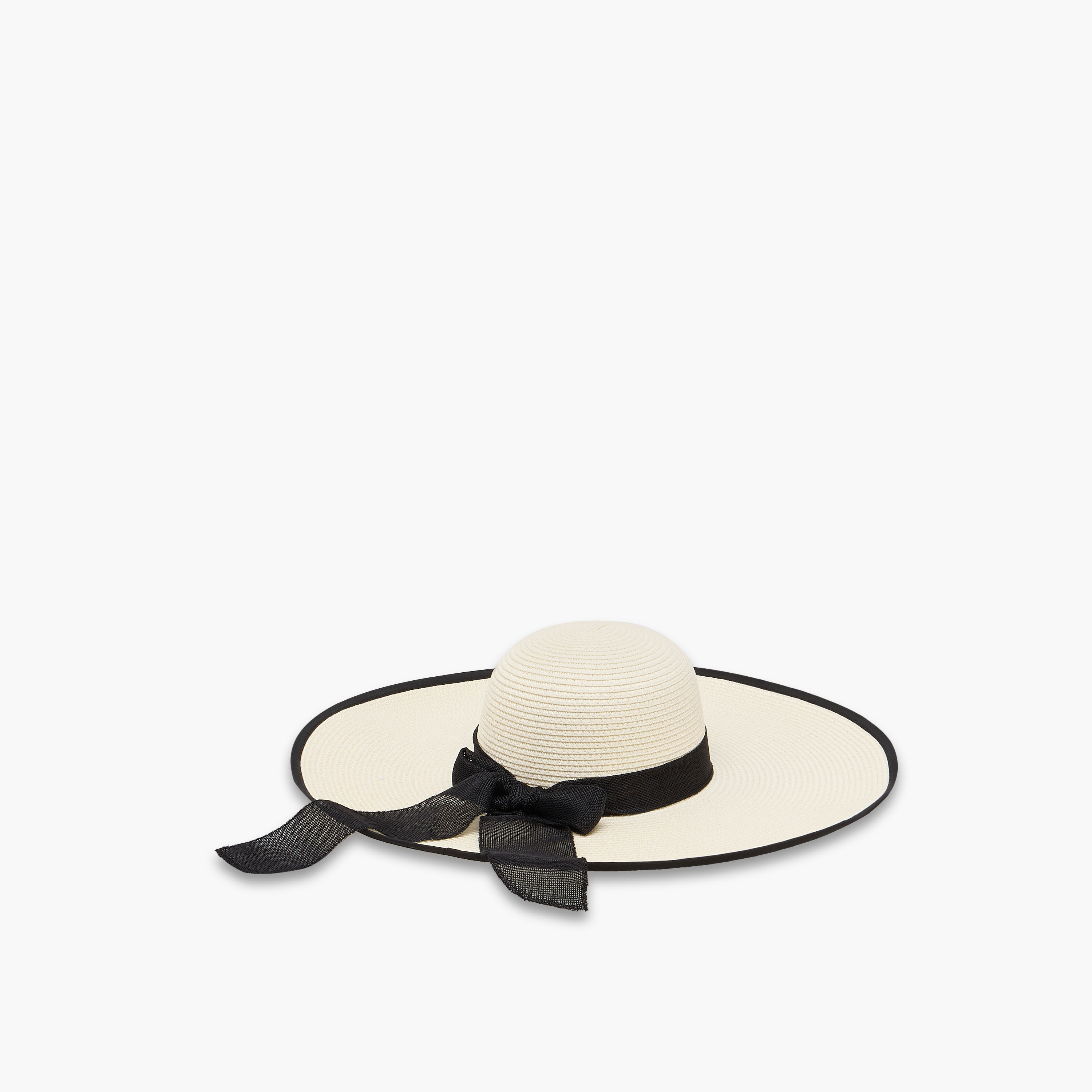 قبعة بحافة عريضة وفيونكة متباينة-women-clothingaccessories-capsandhats-image-6