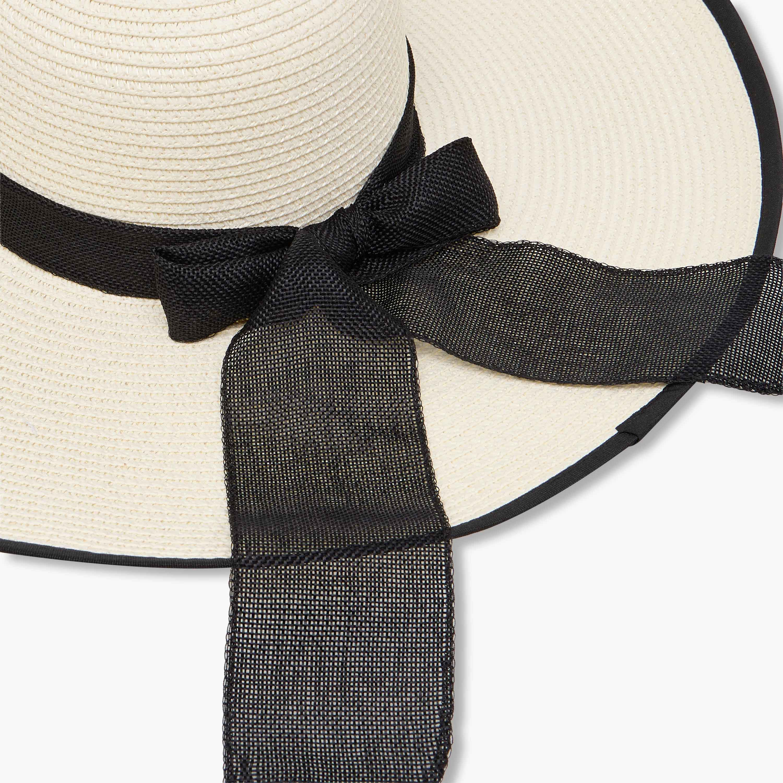 قبعة بحافة عريضة وفيونكة متباينة-women-clothingaccessories-capsandhats-image-5