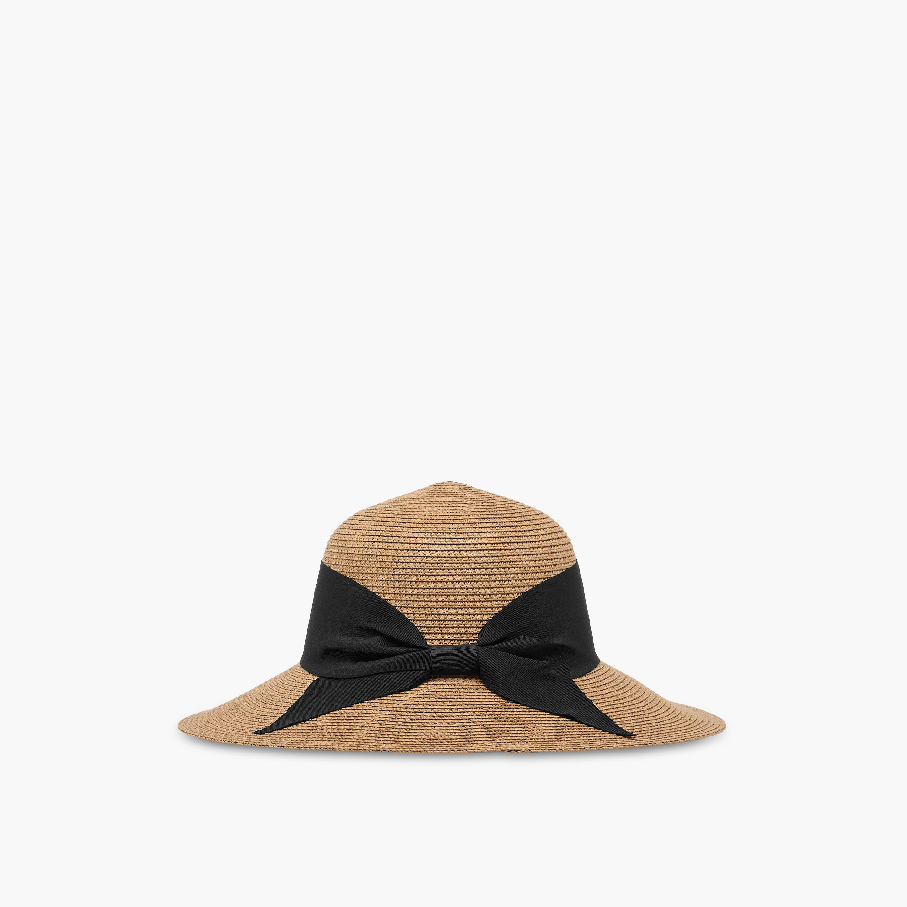 Straw Hat with Contrast Bow-women-clothingaccessories-capsandhats-image-1