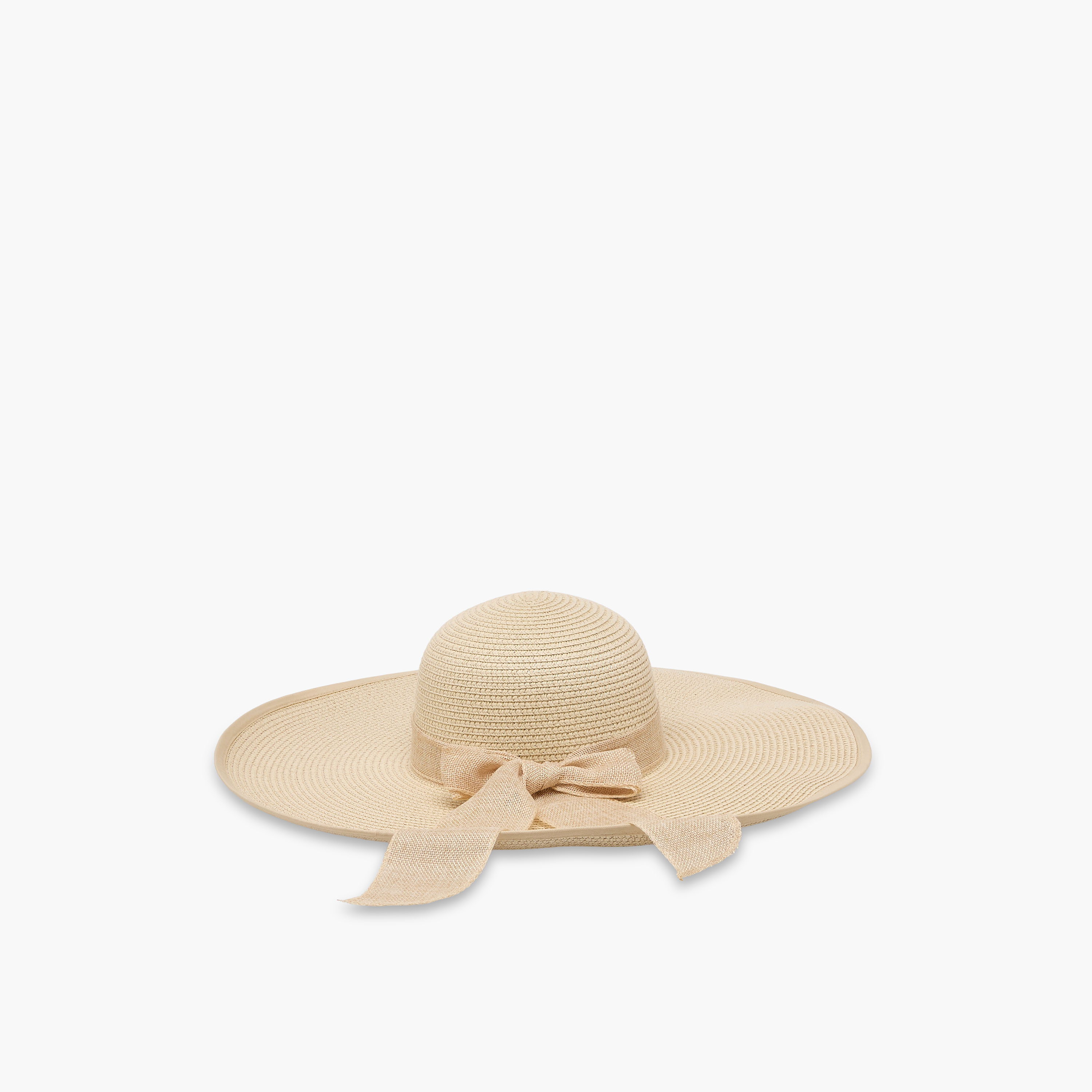 Wide Brim Hat with Bow-women-clothingaccessories-capsandhats-image-1