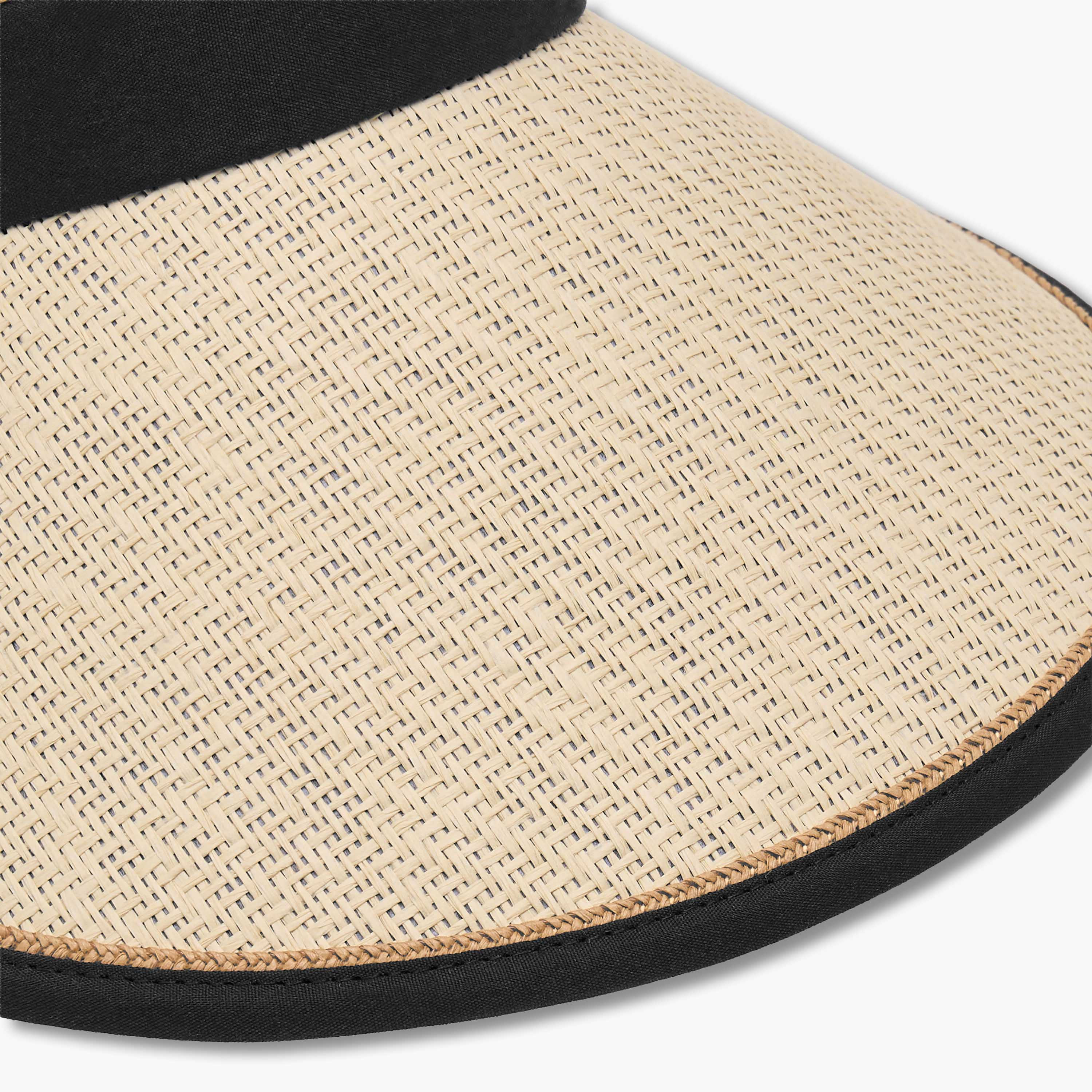Contrast Straw Visor Cap with Buckled Strap-women-clothingaccessories-capsandhats-image-6