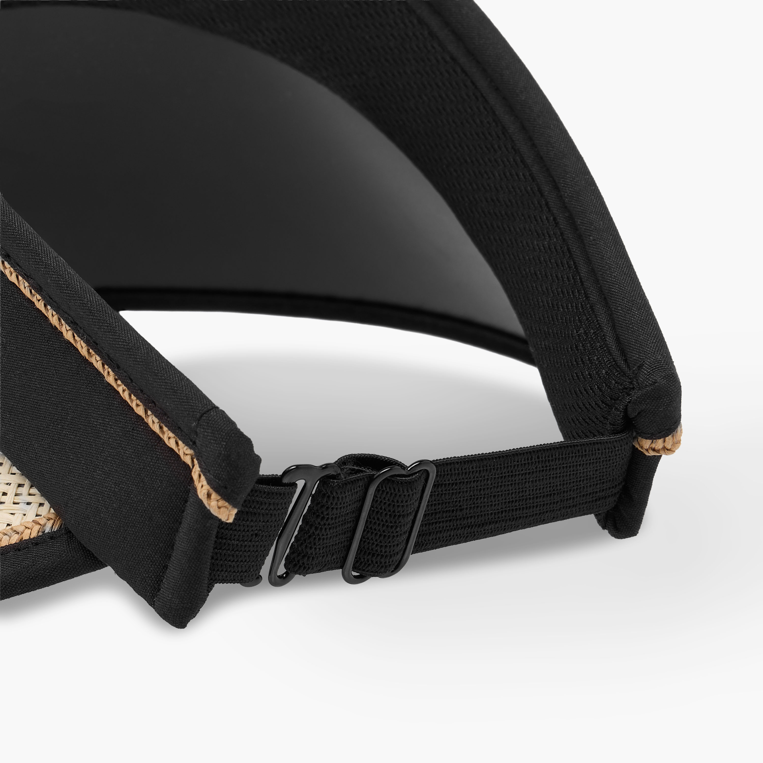 Contrast Straw Visor Cap with Buckled Strap-women-clothingaccessories-capsandhats-image-7