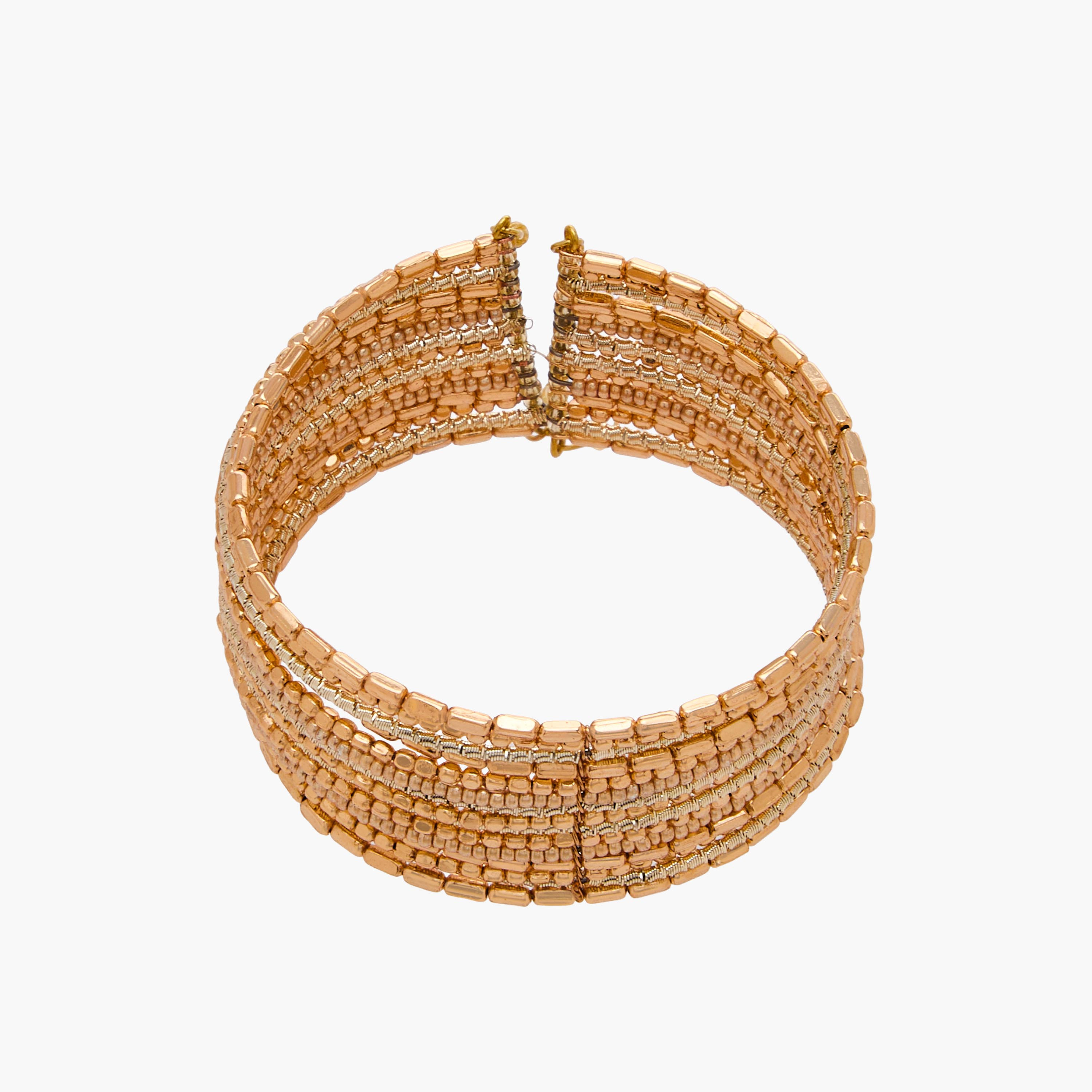 Gold Tone Beaded Cuff Bracelet-women-watchesandjewellery-jewellery-banglesandbracelets-image-3