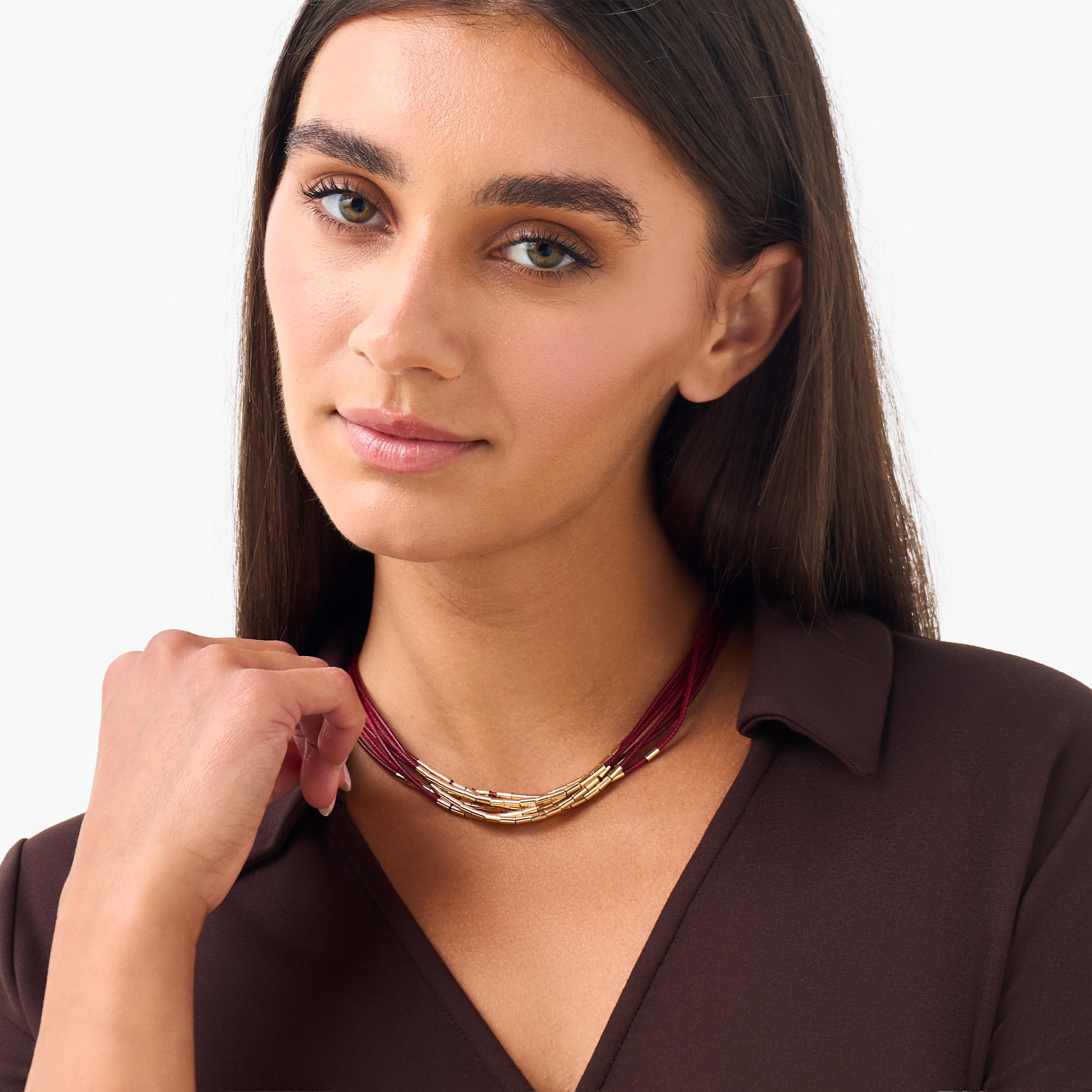 Gold Tone Beaded Cord Necklace-women-watchesandjewellery-jewellery-necklacesandpendants-image-2