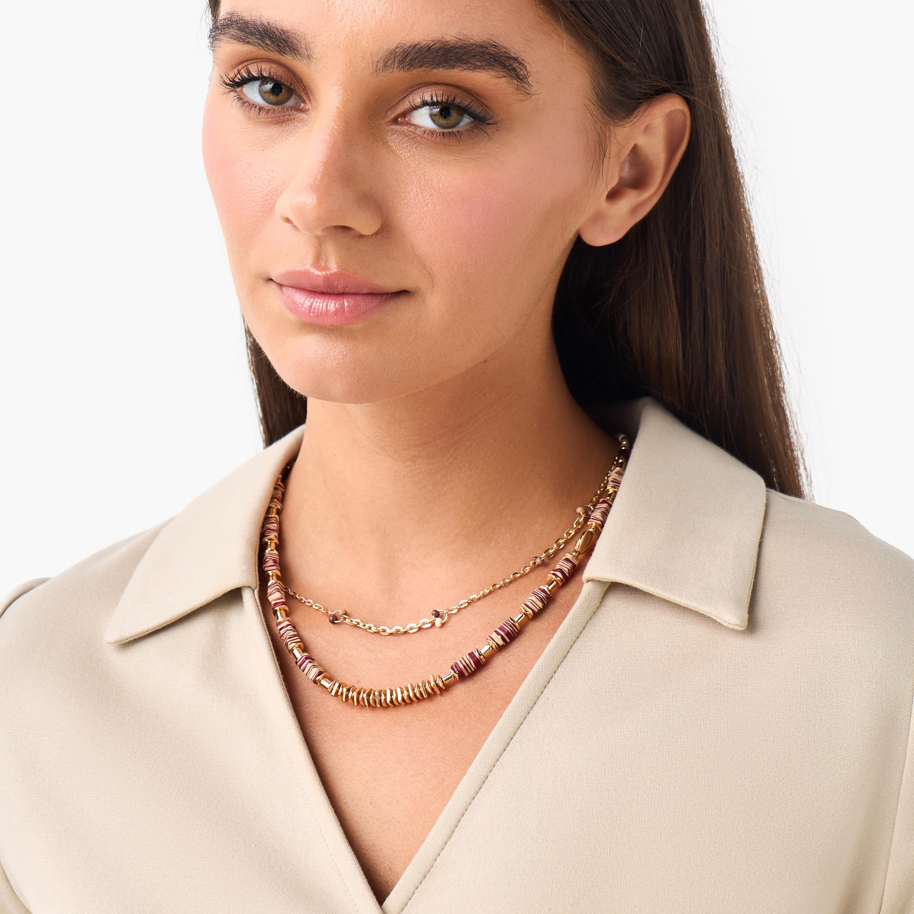 Gold Tone Layered Beaded Necklace-women-watchesandjewellery-jewellery-necklacesandpendants-image-2