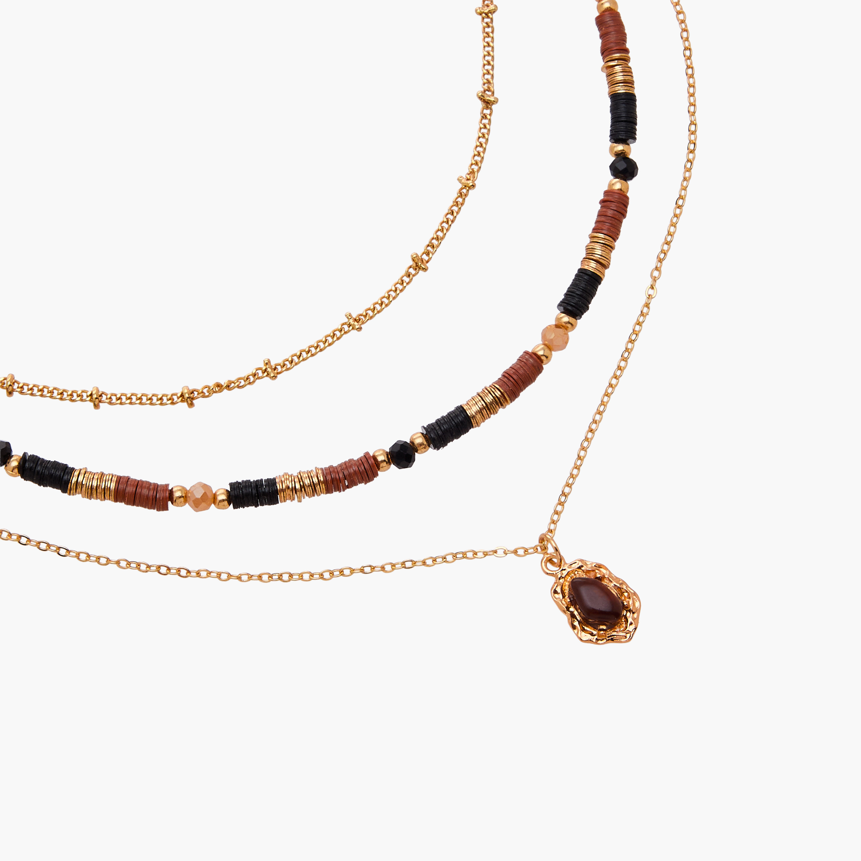 Gold Tone Layered Beaded Necklace-women-watchesandjewellery-jewellery-necklacesandpendants-image-5