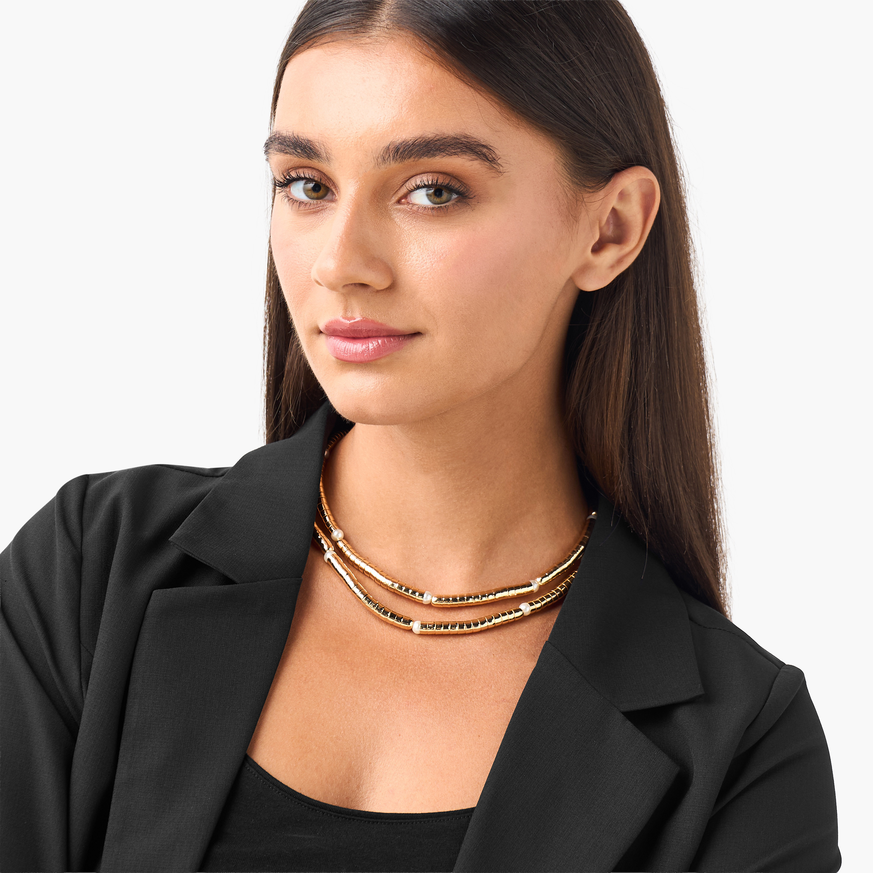 Gold Tone Beaded Layered Necklace-women-watchesandjewellery-jewellery-necklacesandpendants-image-2