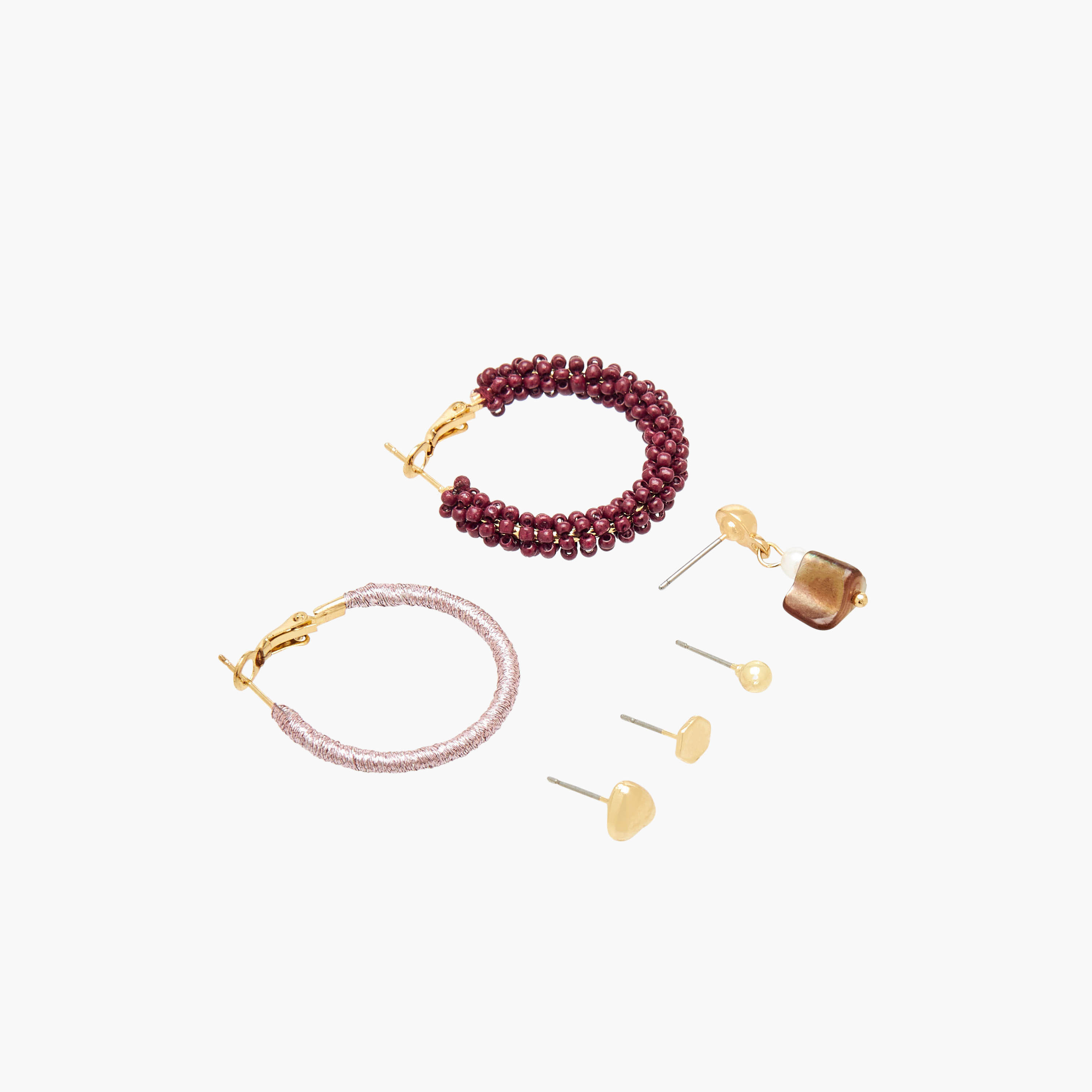 Pack of 6 Gold Tone Assorted Earrings-women-watchesandjewellery-jewellery-earrings-image-2