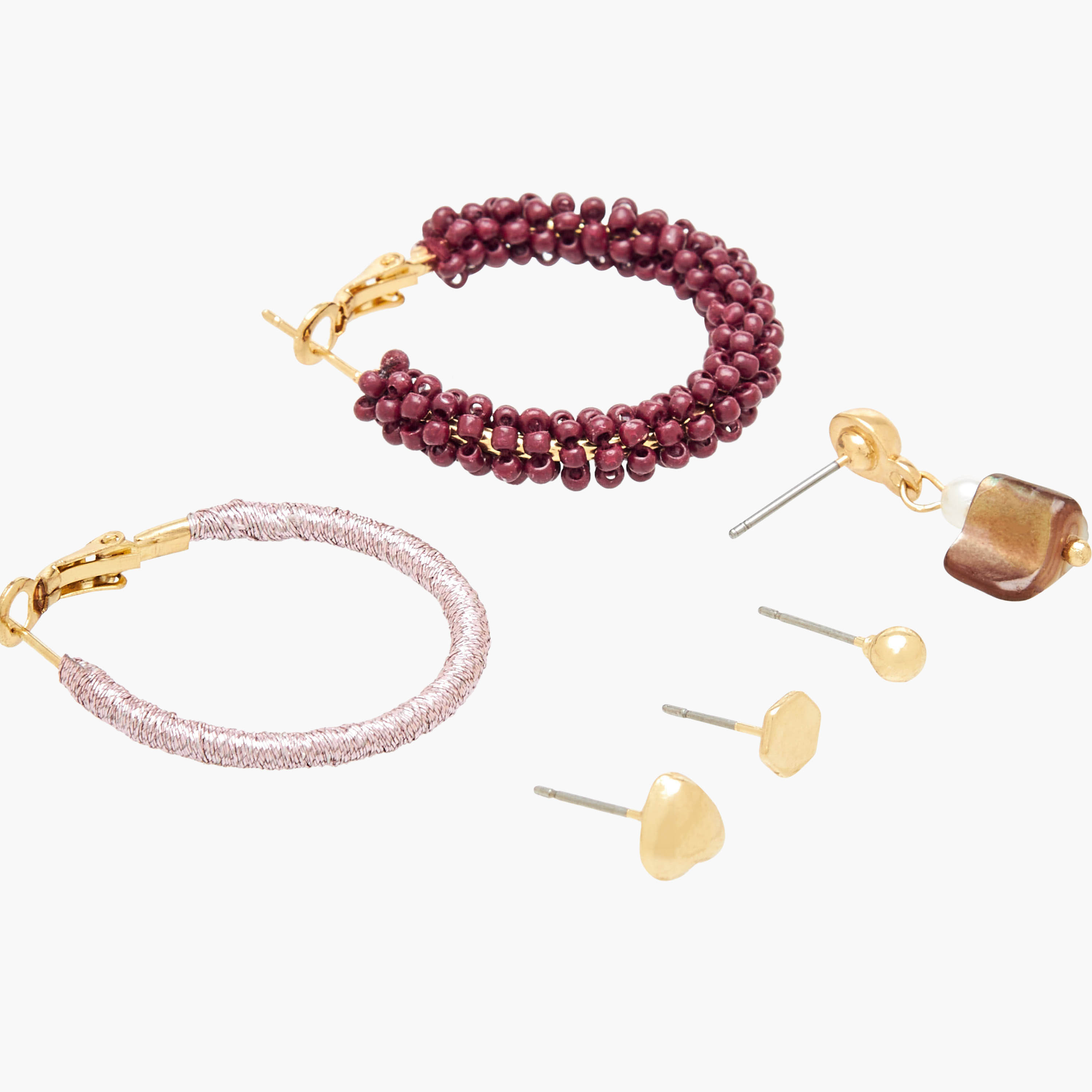 Pack of 6 Gold Tone Assorted Earrings-women-watchesandjewellery-jewellery-earrings-image-3