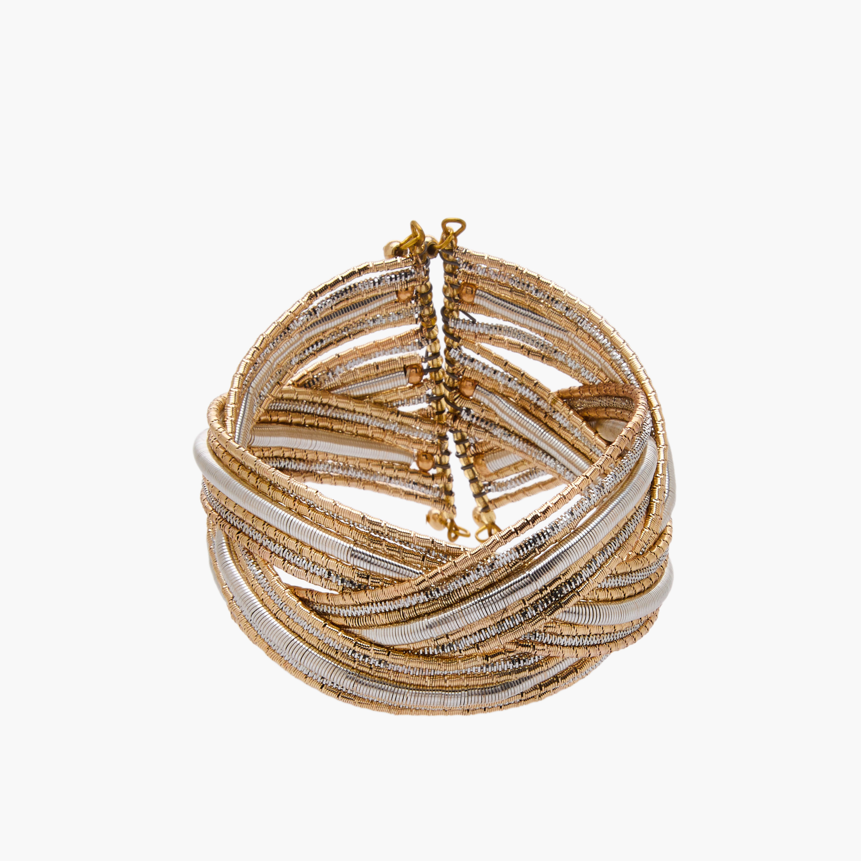 Metallic Embellished Cuff Bracelet-women-watchesandjewellery-jewellery-banglesandbracelets-image-1
