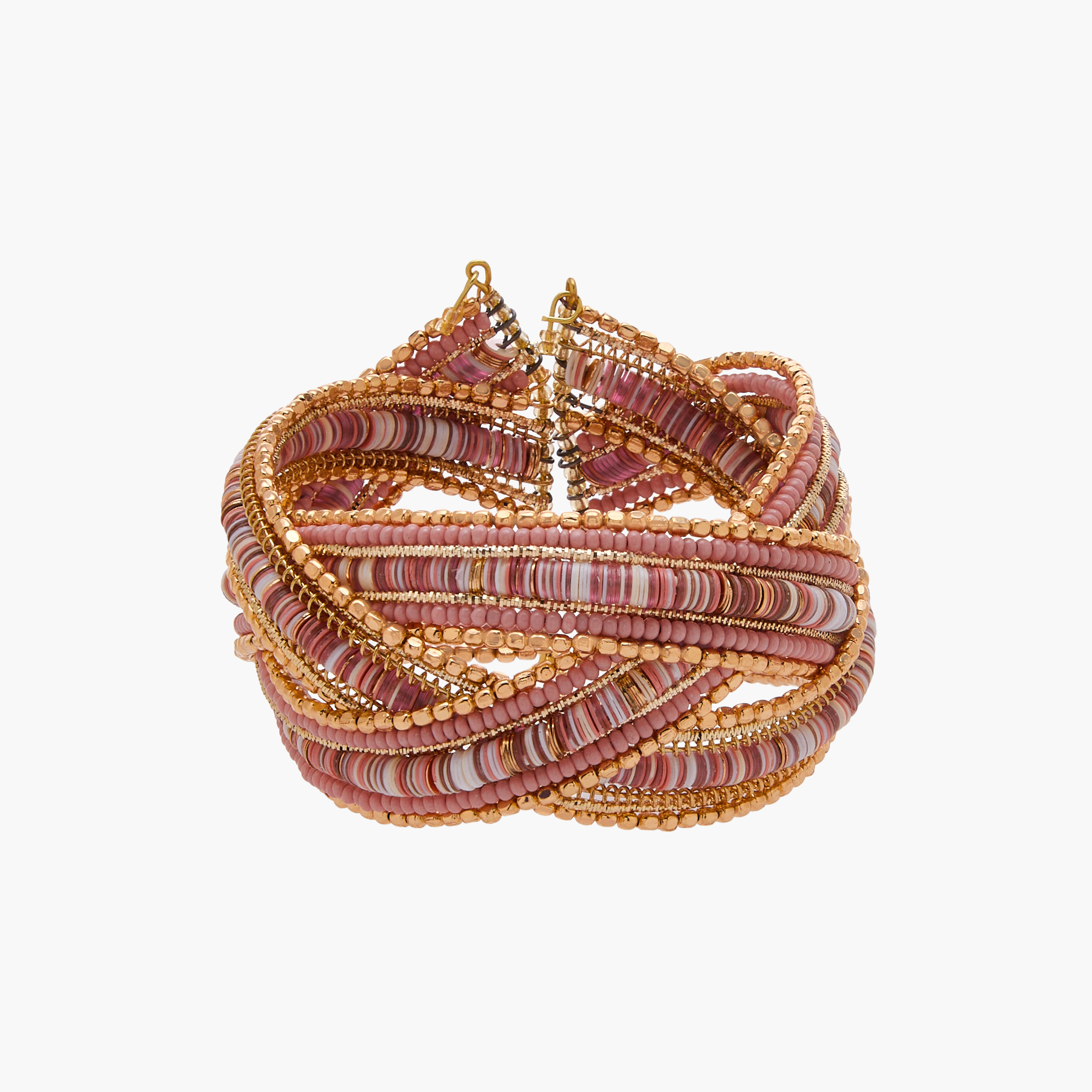 Gold Tone Beaded Turban Cuff Bracelet-women-watchesandjewellery-jewellery-banglesandbracelets-image-1