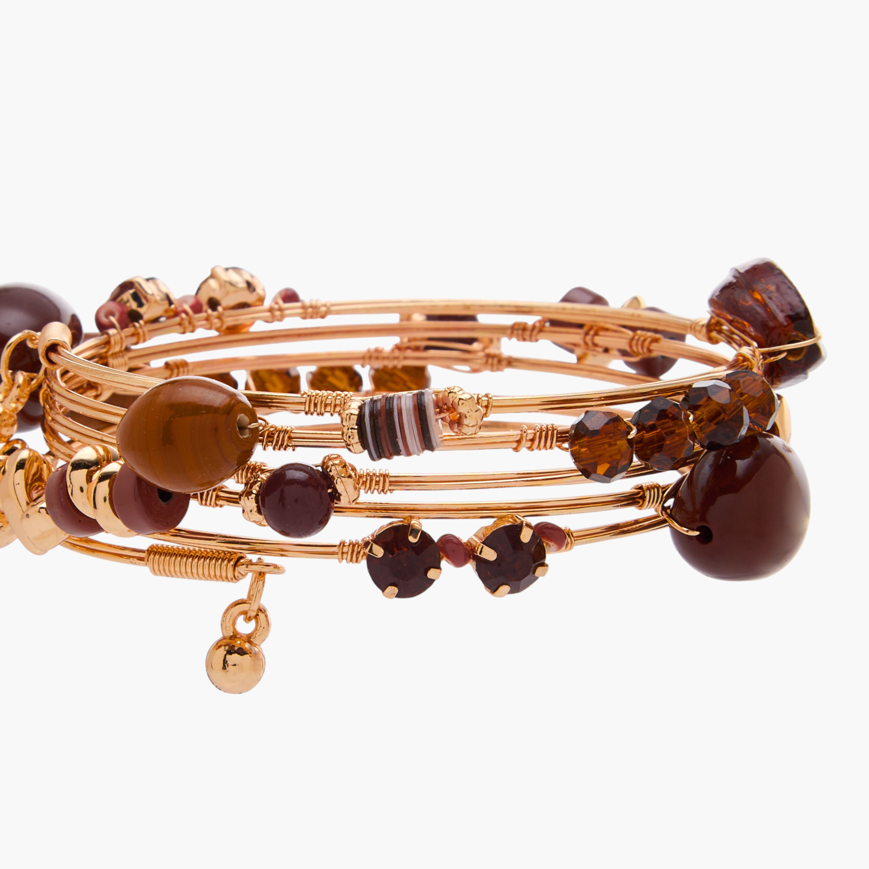 Metallic Embellished Coil Bracelet-women-watchesandjewellery-jewellery-banglesandbracelets-image-4