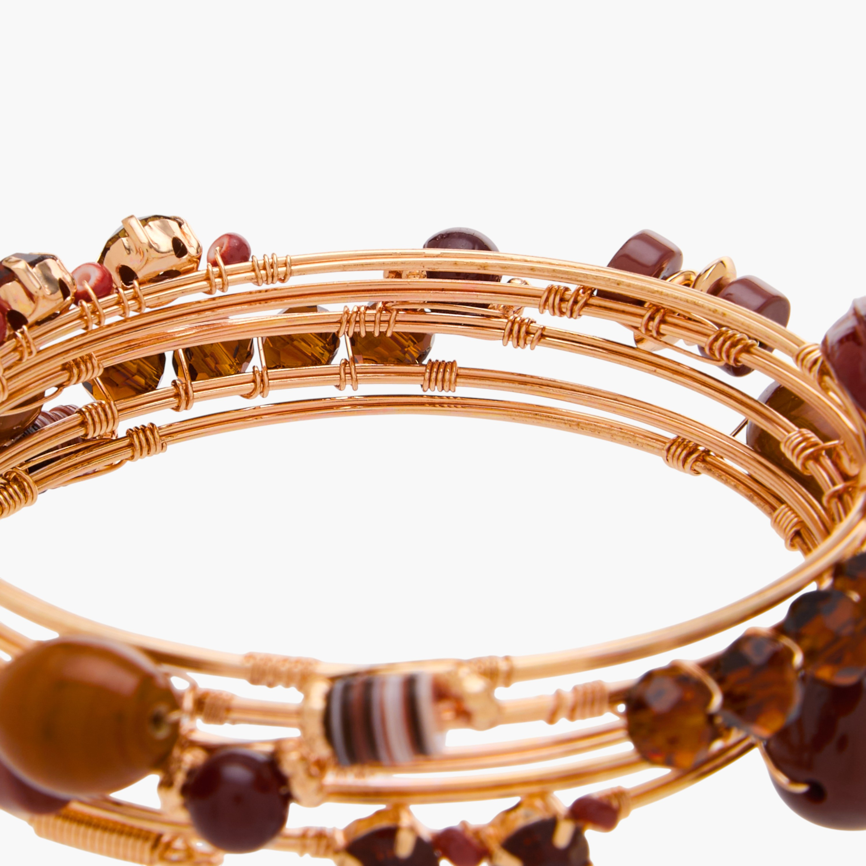 Metallic Embellished Coil Bracelet-women-watchesandjewellery-jewellery-banglesandbracelets-image-5