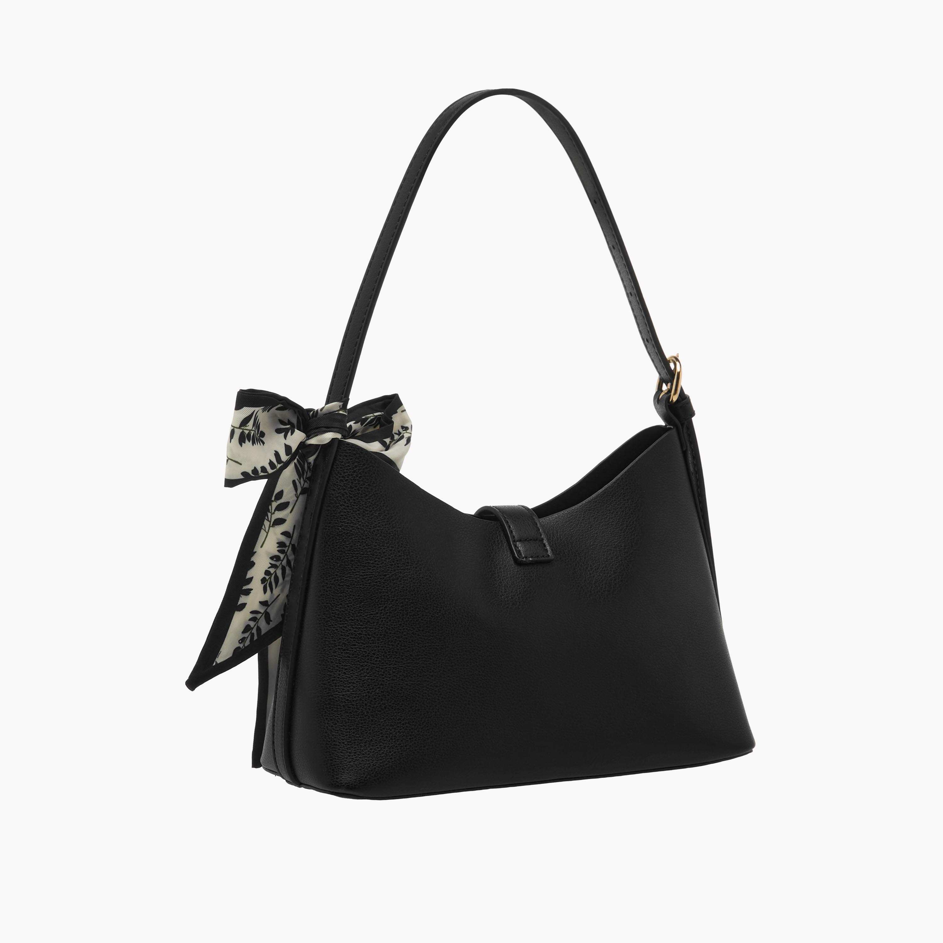 Floral Print Scarf Detail Shoulder Bag with Adjustable Handle-women-bagsandwallets-handbags-image-4