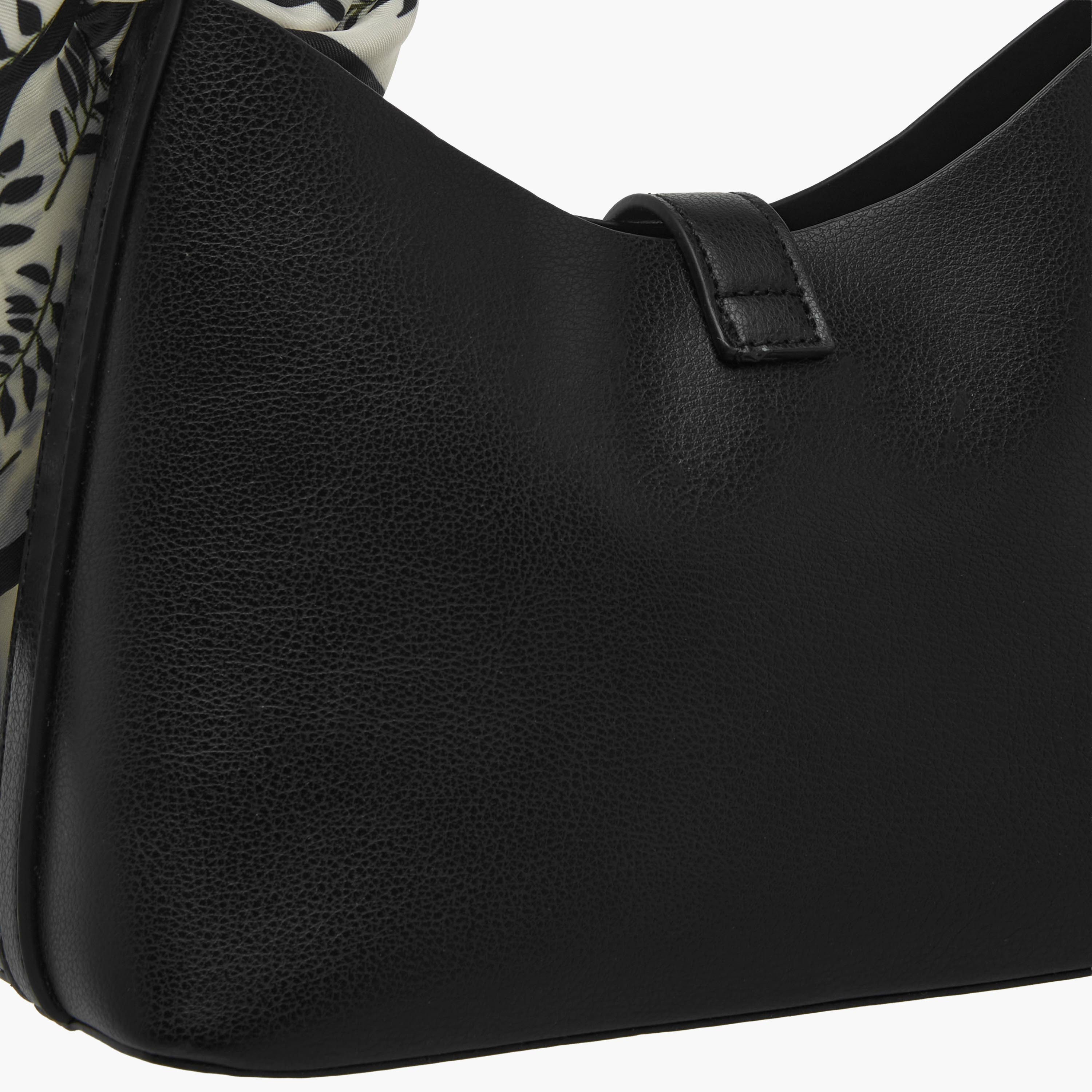 Floral Print Scarf Detail Shoulder Bag with Adjustable Handle-women-bagsandwallets-handbags-image-6
