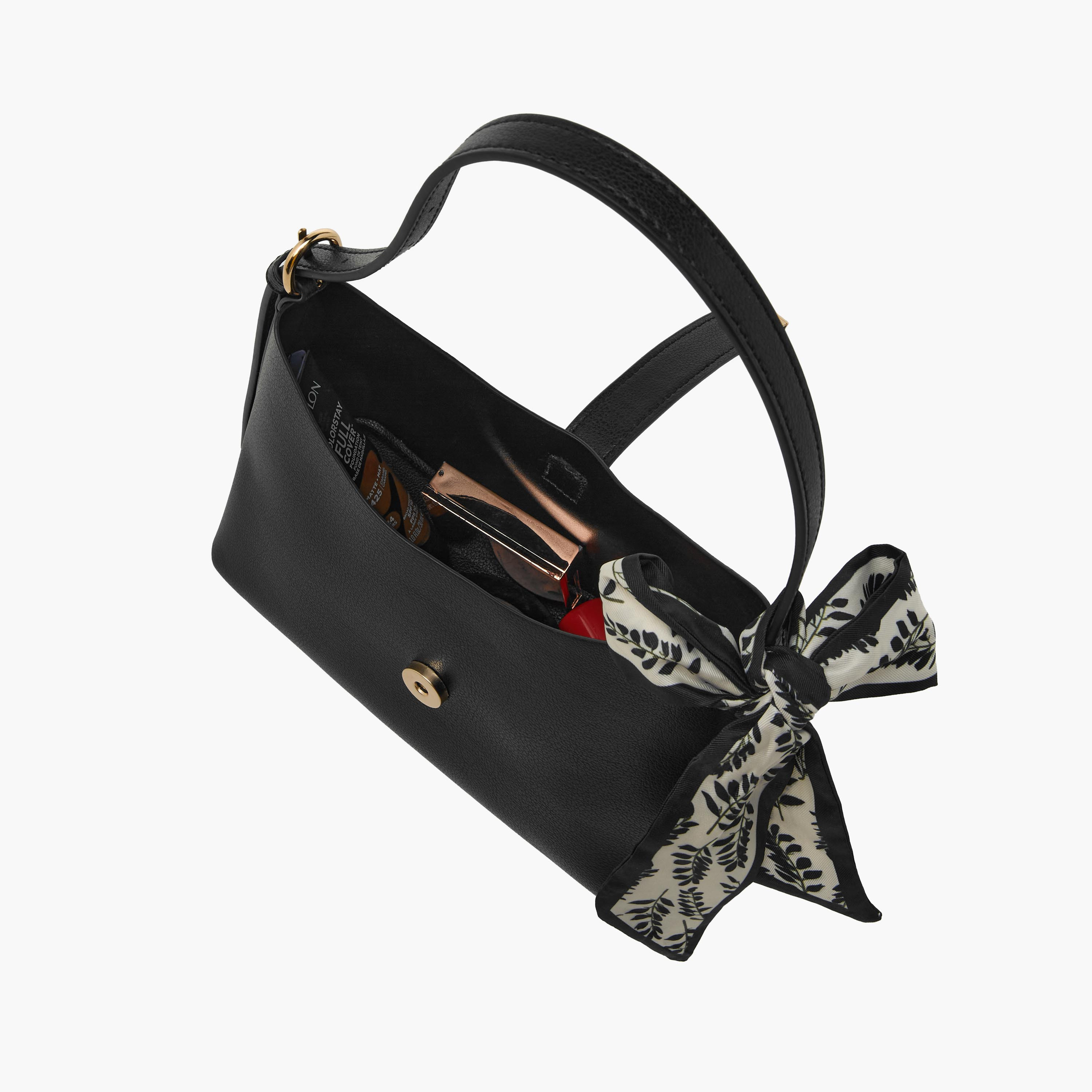 Floral Print Scarf Detail Shoulder Bag with Adjustable Handle-women-bagsandwallets-handbags-image-8