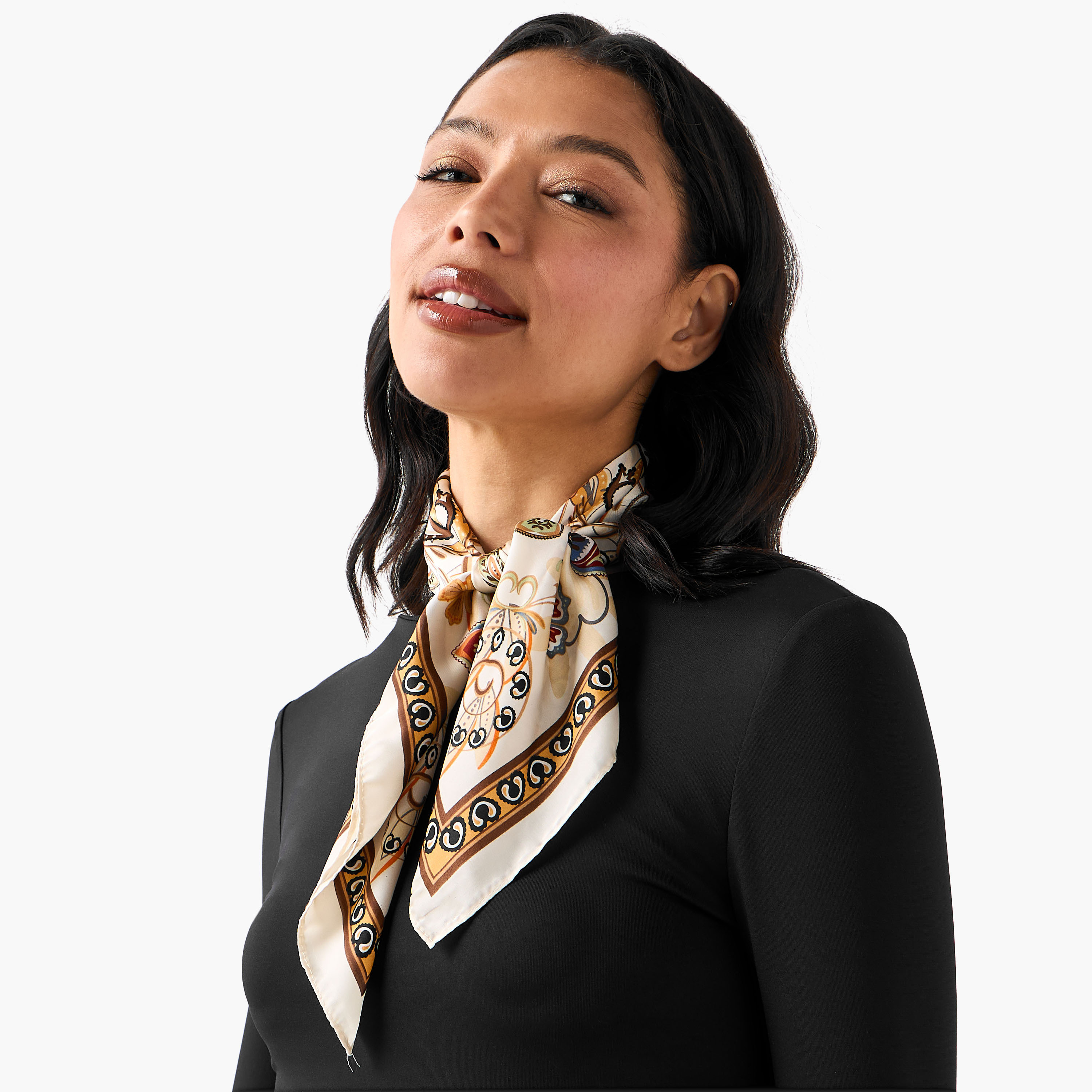 Scarf Square Paisley Print Satin Multicolour-women-winterwear-scarves-image-2