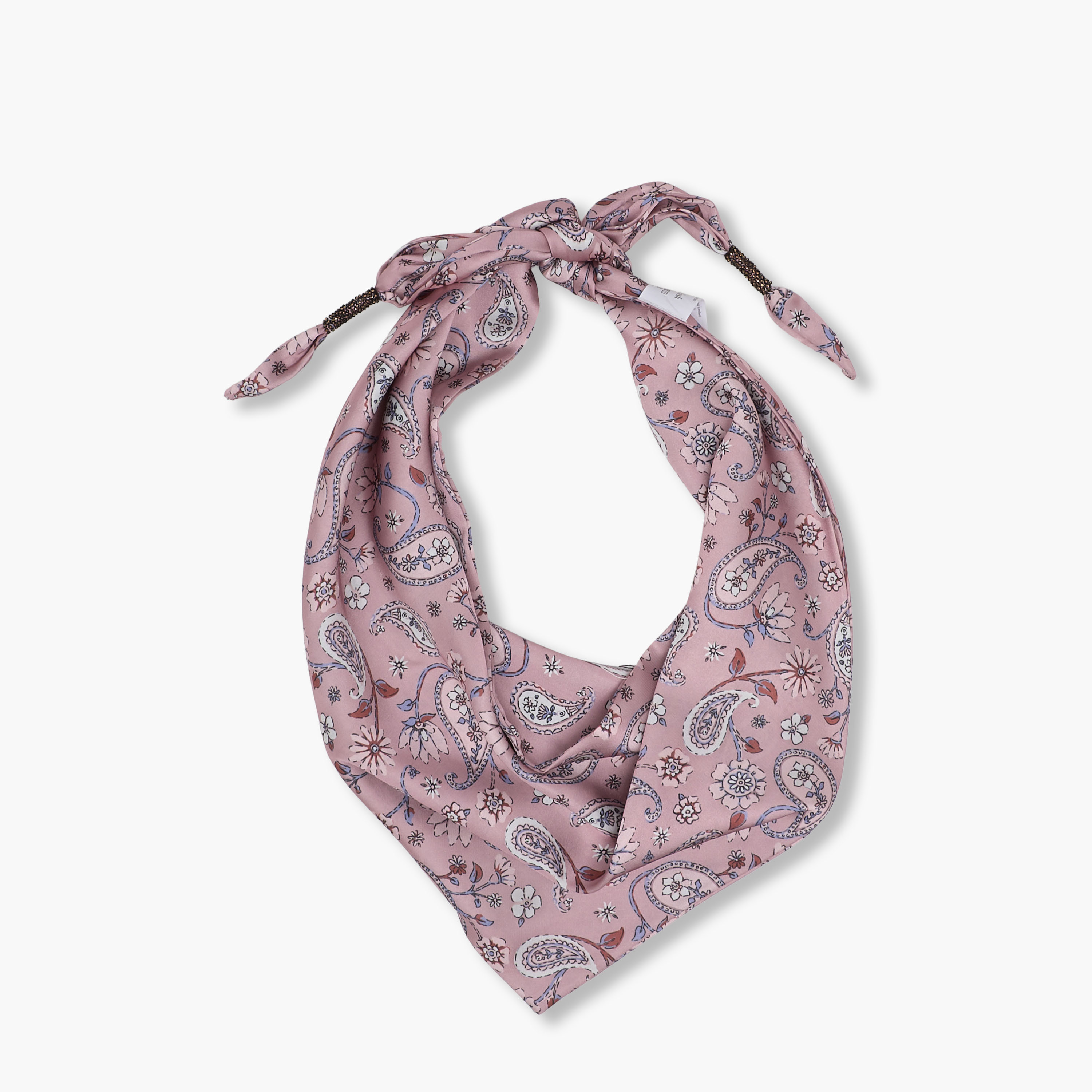 Scarf Triangle Paisley Print Satin Multicolour-women-winterwear-scarves-image-1
