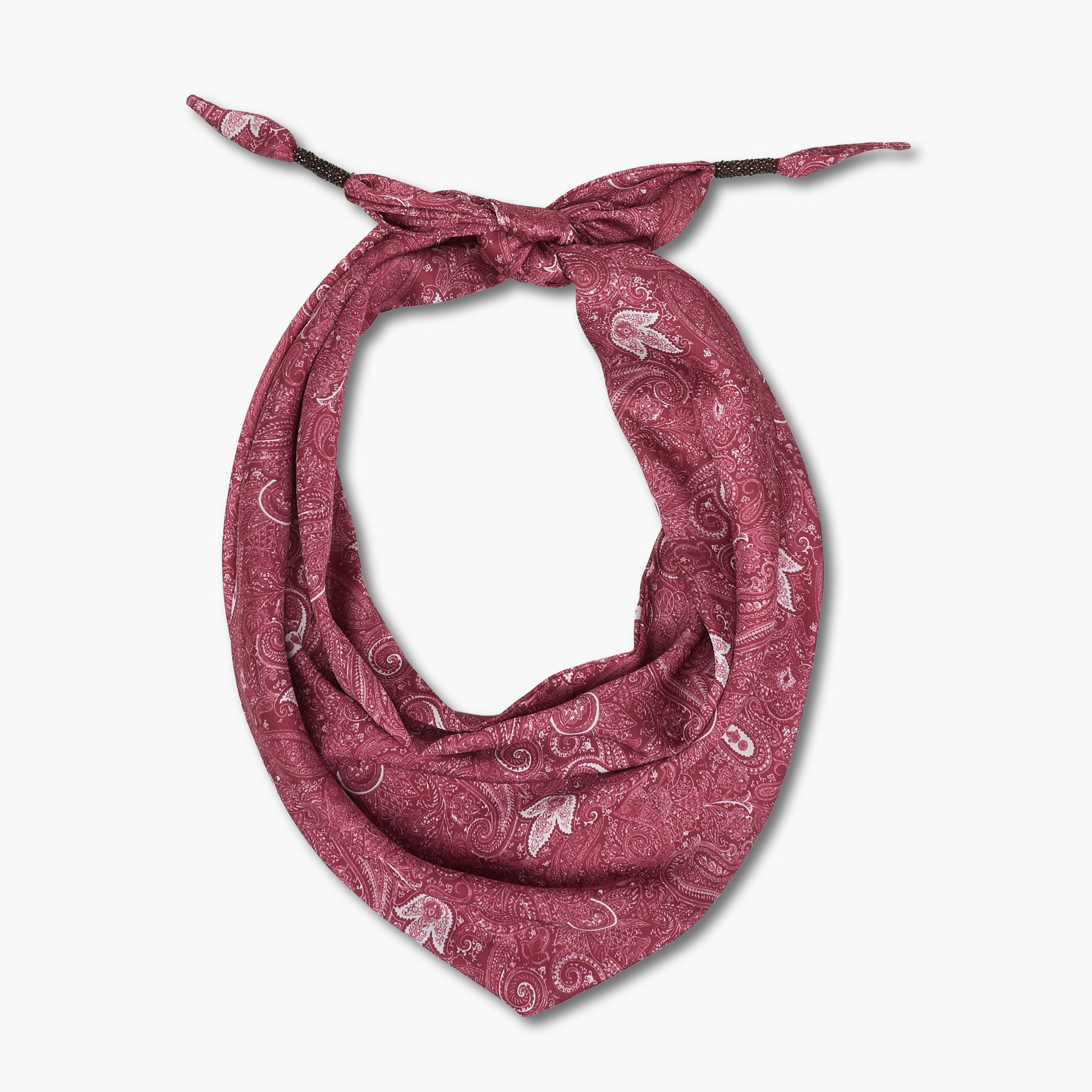 Scarf Triangle Paisley Print Satin Multicolour-women-winterwear-scarves-image-1