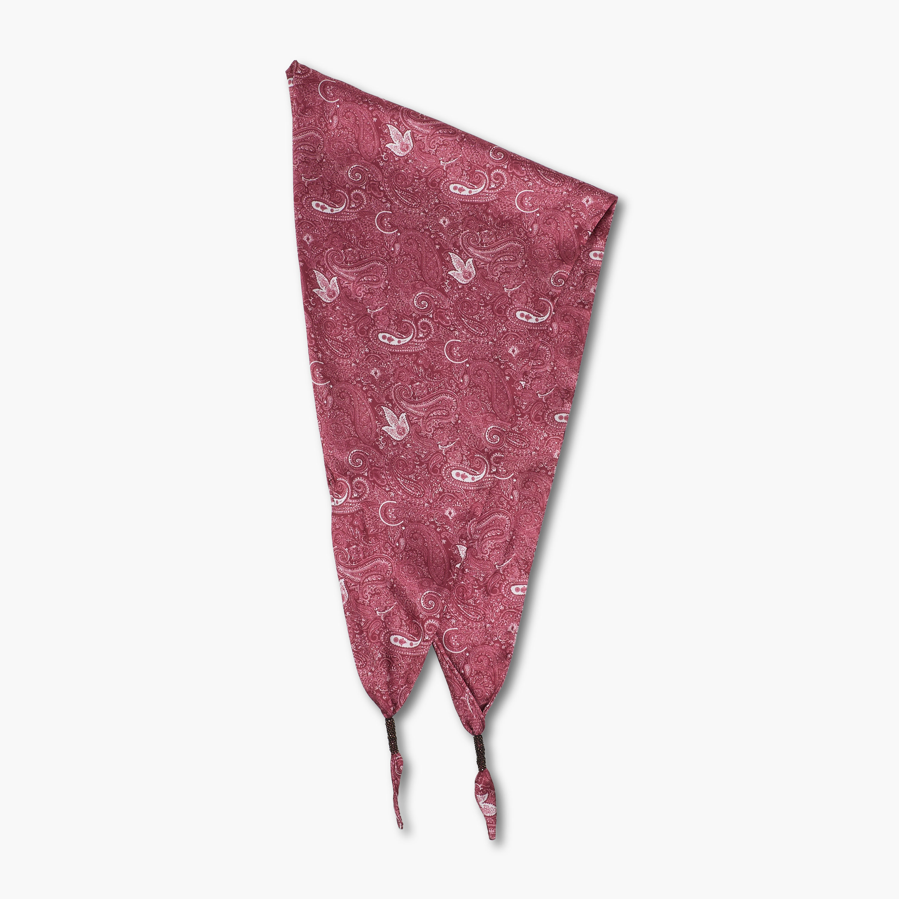 Scarf Triangle Paisley Print Satin Multicolour-women-winterwear-scarves-image-3