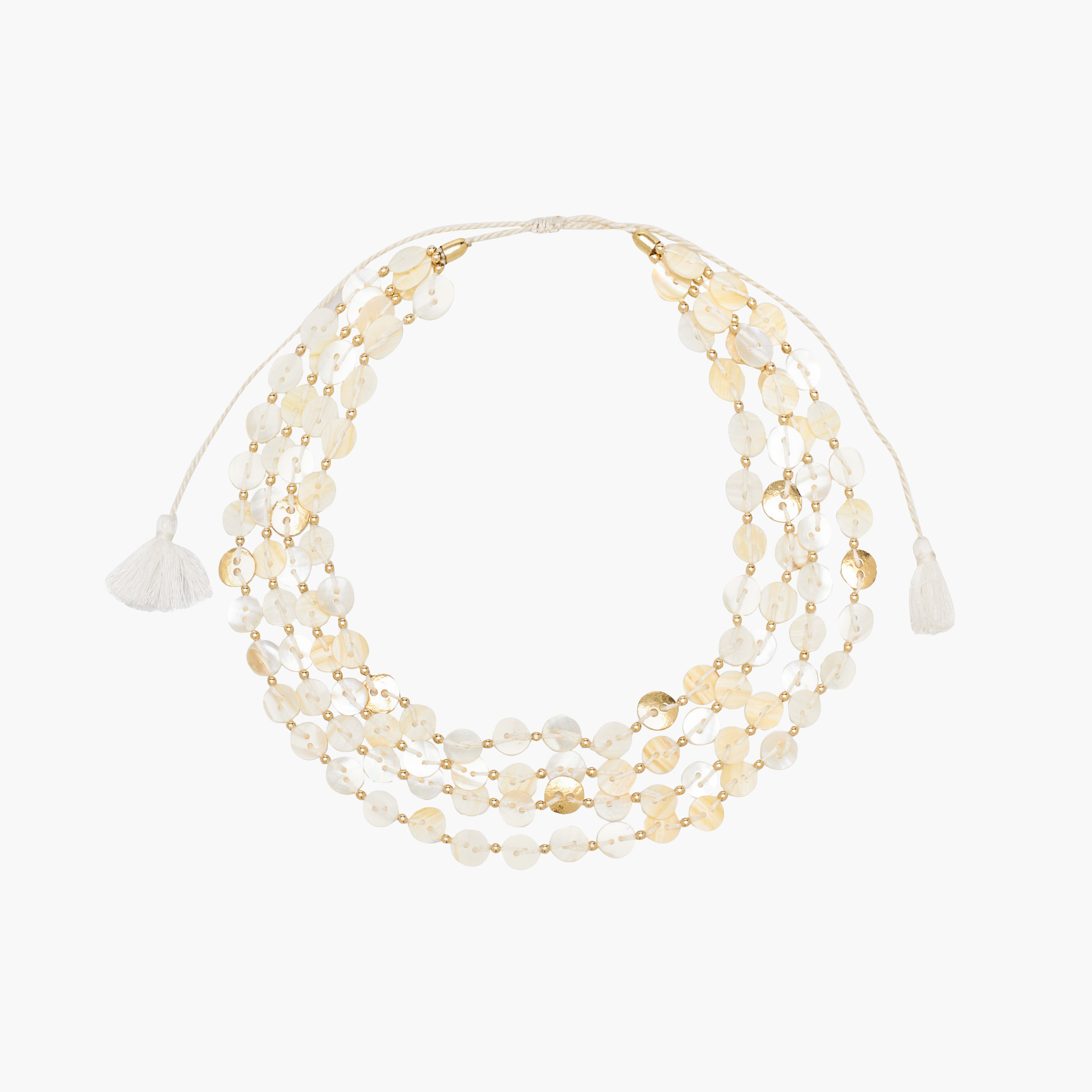 Shell Layered Necklace with Slider Closure-women-watchesandjewellery-jewellery-necklacesandpendants-image-1