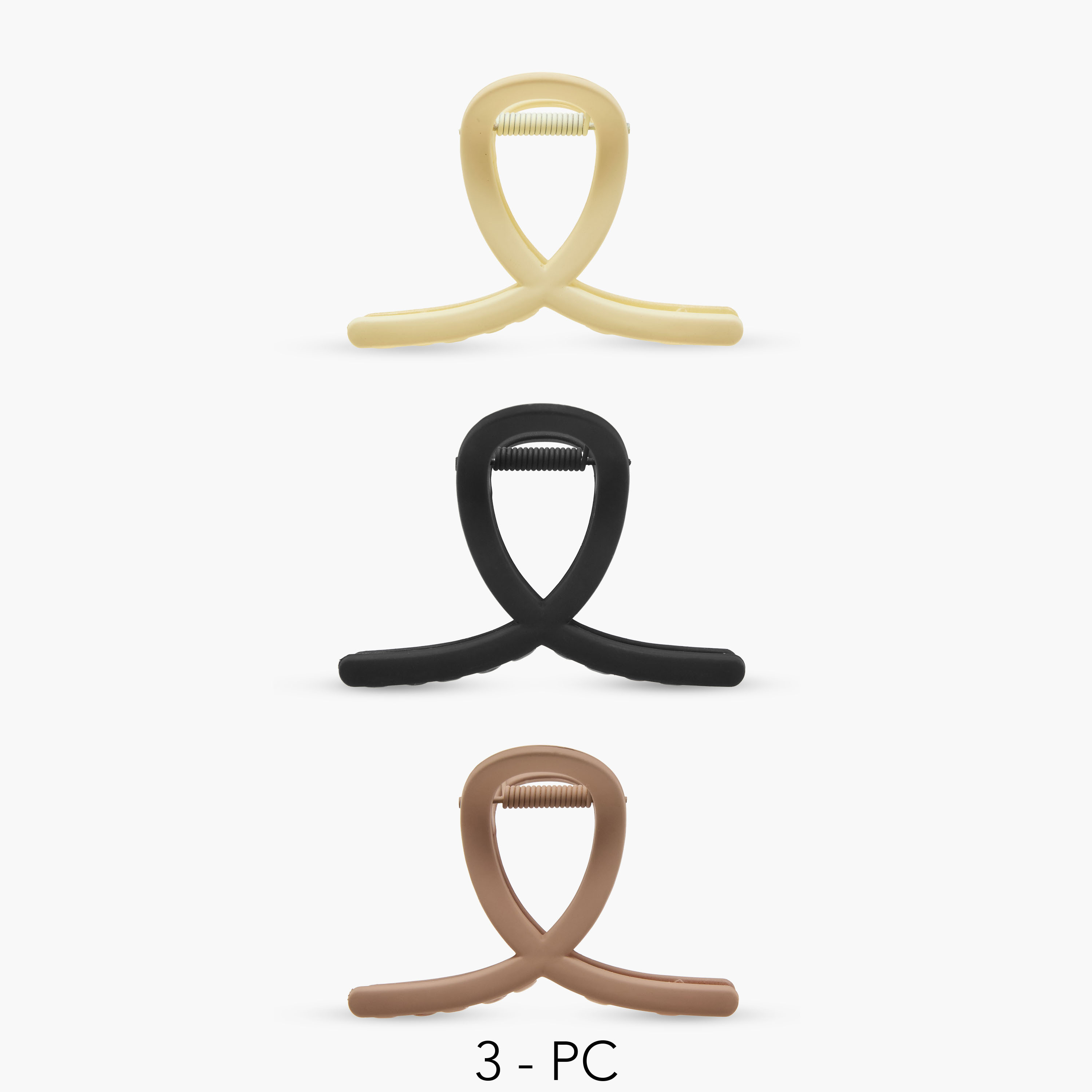 Pack of 3 Loop Hair Clamp with Matte Finish-women-hairaccessories-clamps-image-1