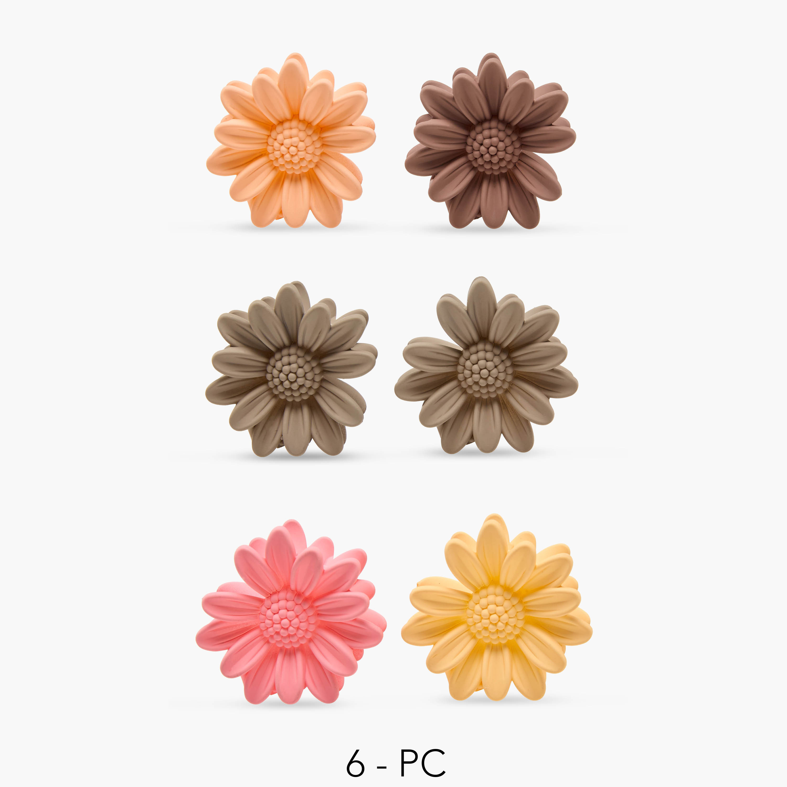 Set of 6 - Floral Hair Clamp-women-hairaccessories-clamps-image-1