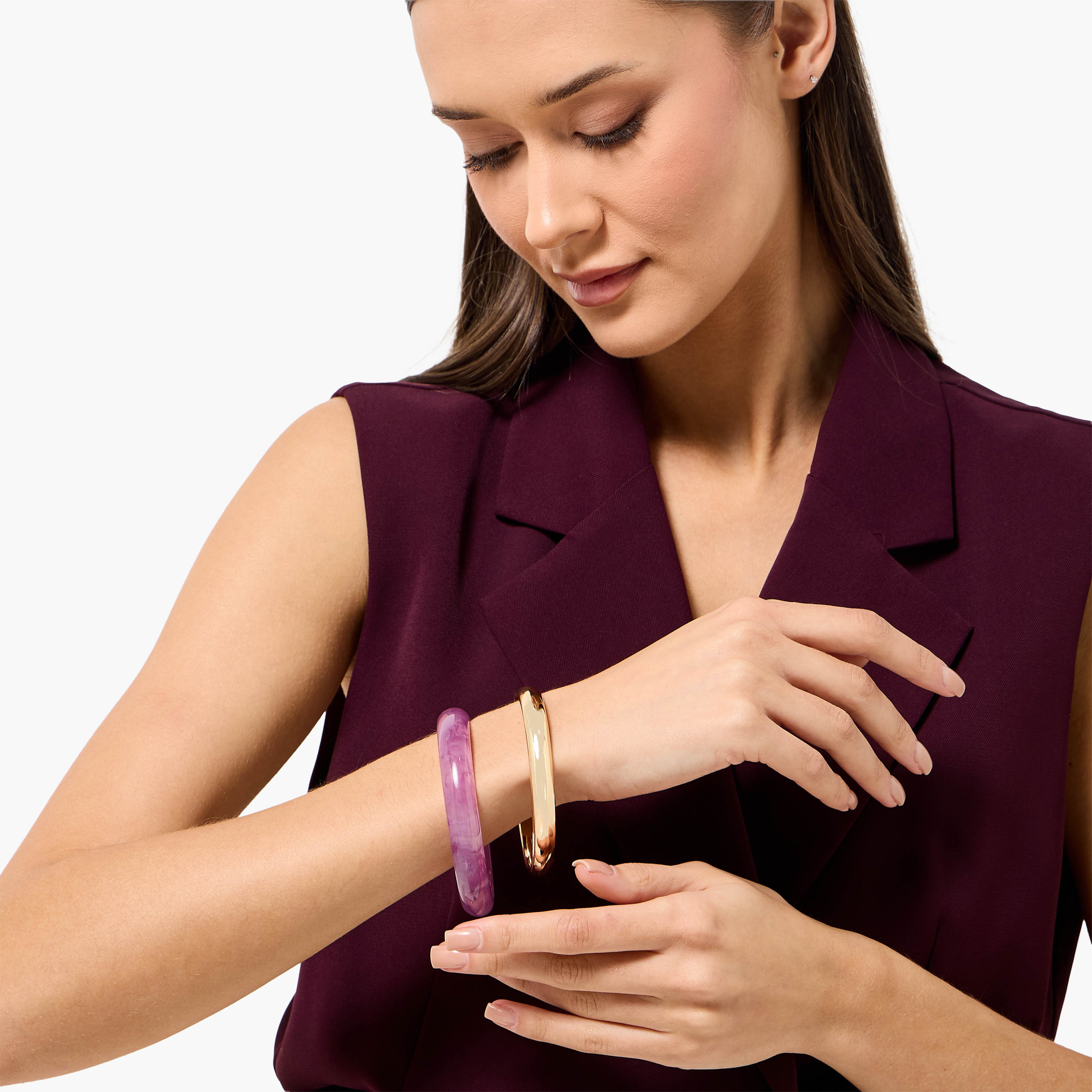 طقم أساور بتصاميم متنوعة  من قطعتين-women-watchesandjewellery-jewellery-banglesandbracelets-image-2