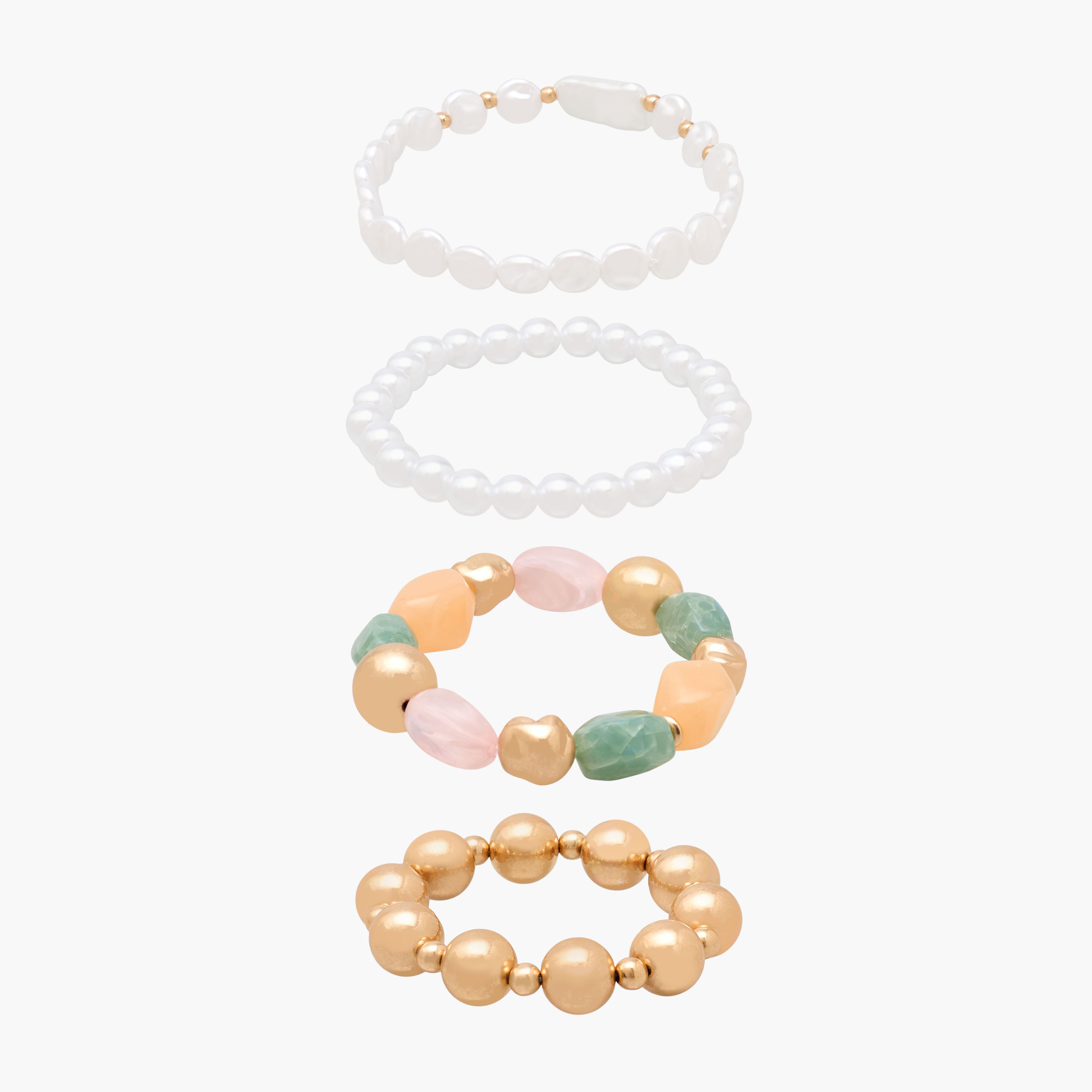 Pack of 4 Beaded Stretch Bracelet-women-watchesandjewellery-jewellery-banglesandbracelets-image-1