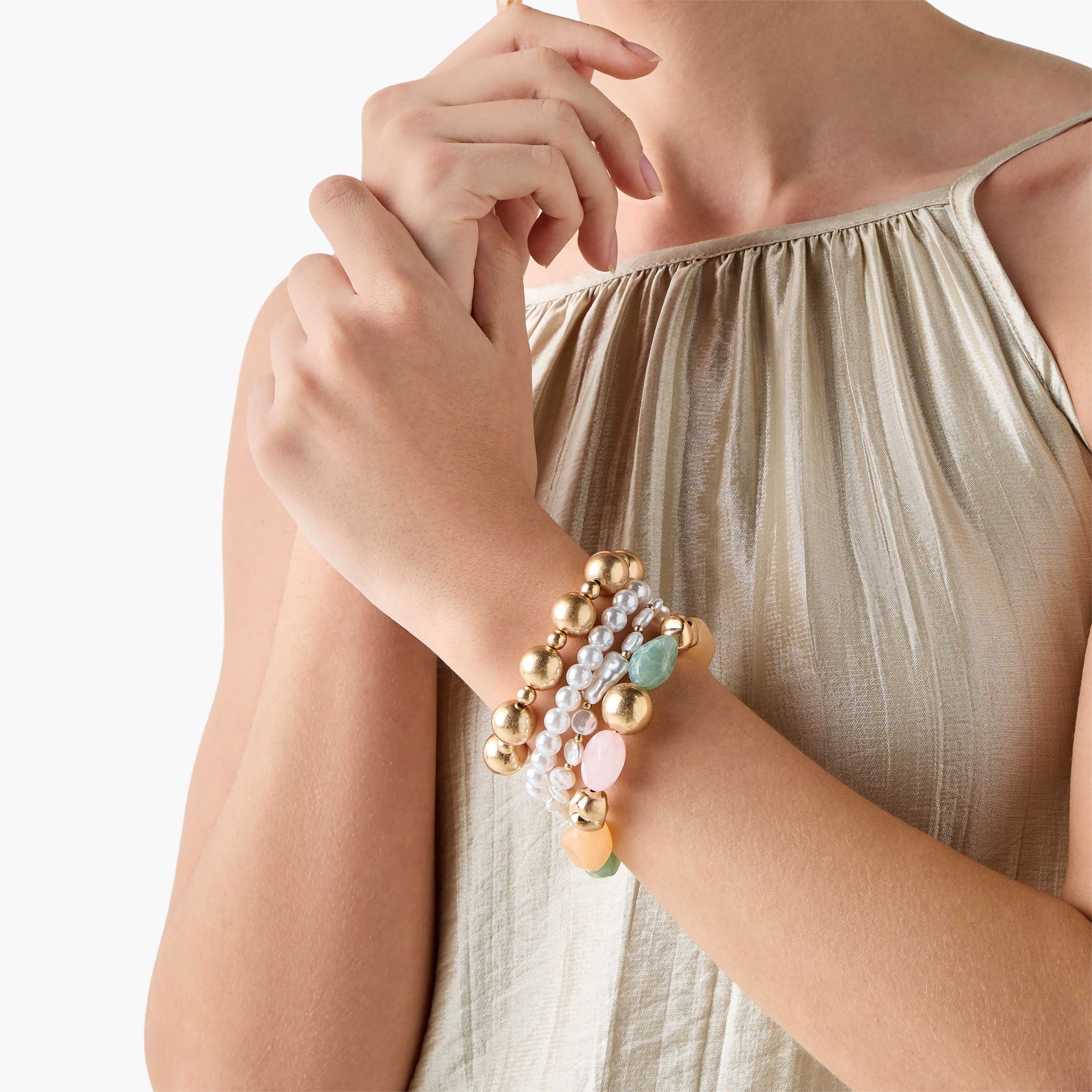Pack of 4 Beaded Stretch Bracelet-women-watchesandjewellery-jewellery-banglesandbracelets-image-2