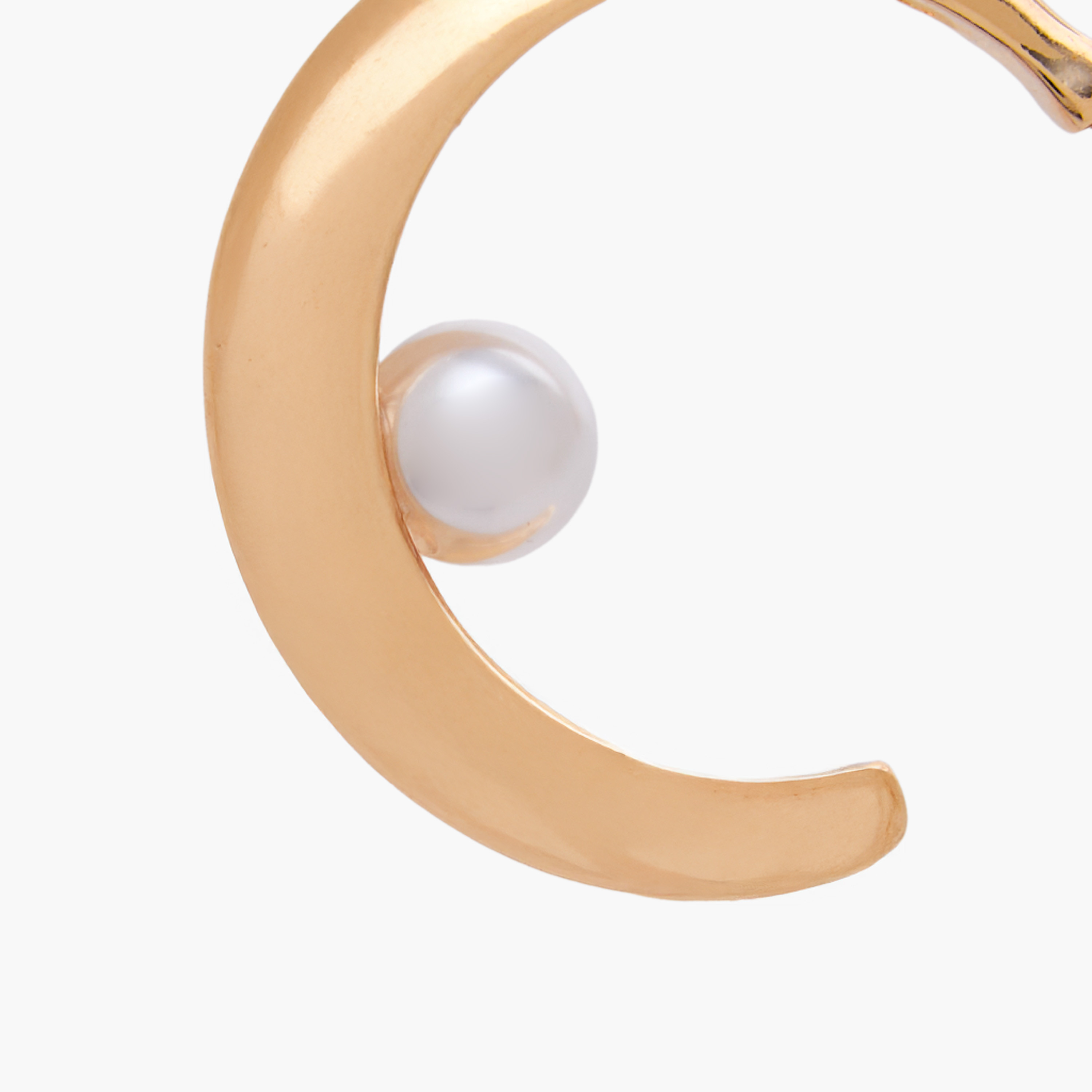 Gold Tone Hoop Earrings with Pushback Closure-women-watchesandjewellery-jewellery-earrings-image-4