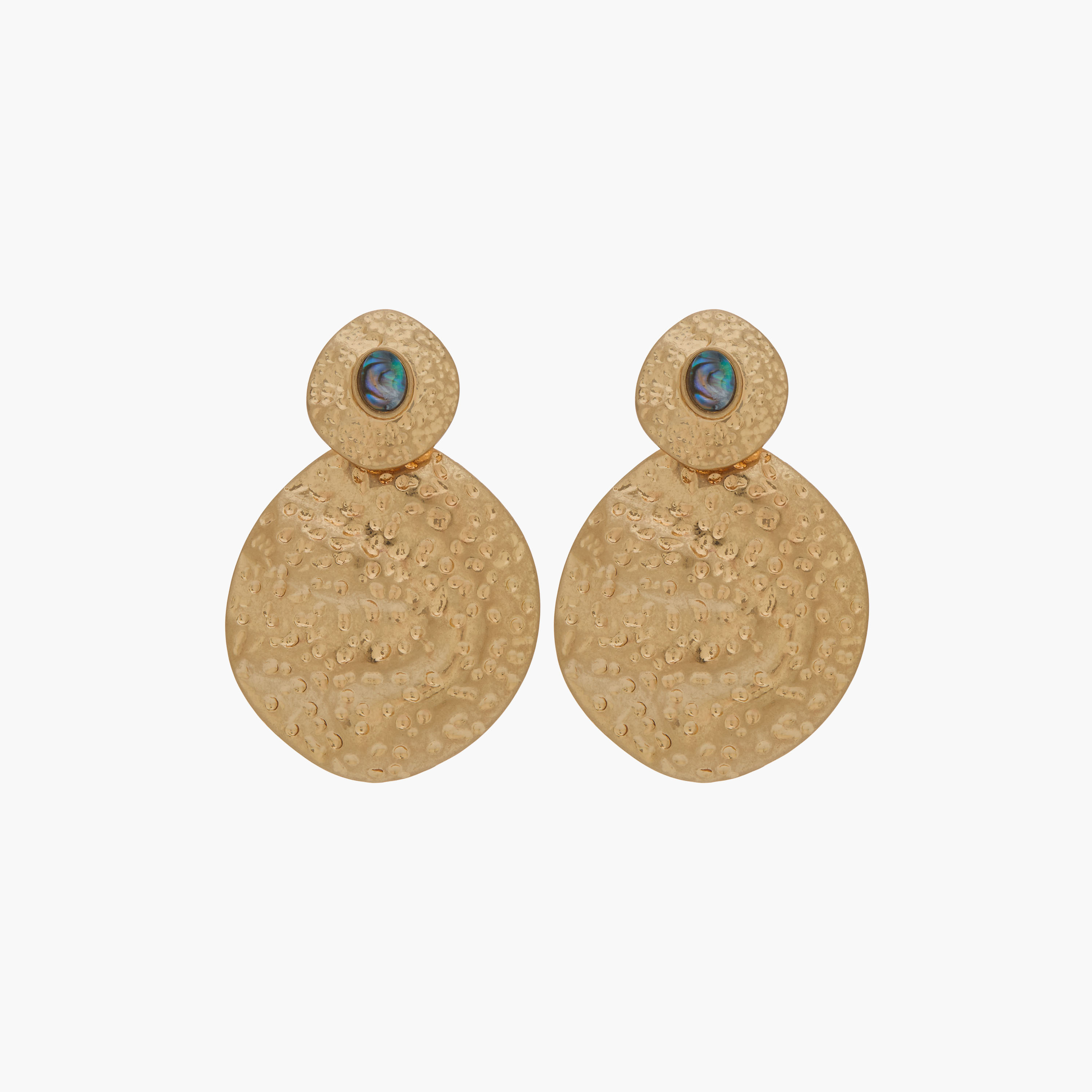 Gold Tone Textured Drop Earrings with Pushback Closure-women-watchesandjewellery-jewellery-earrings-image-1