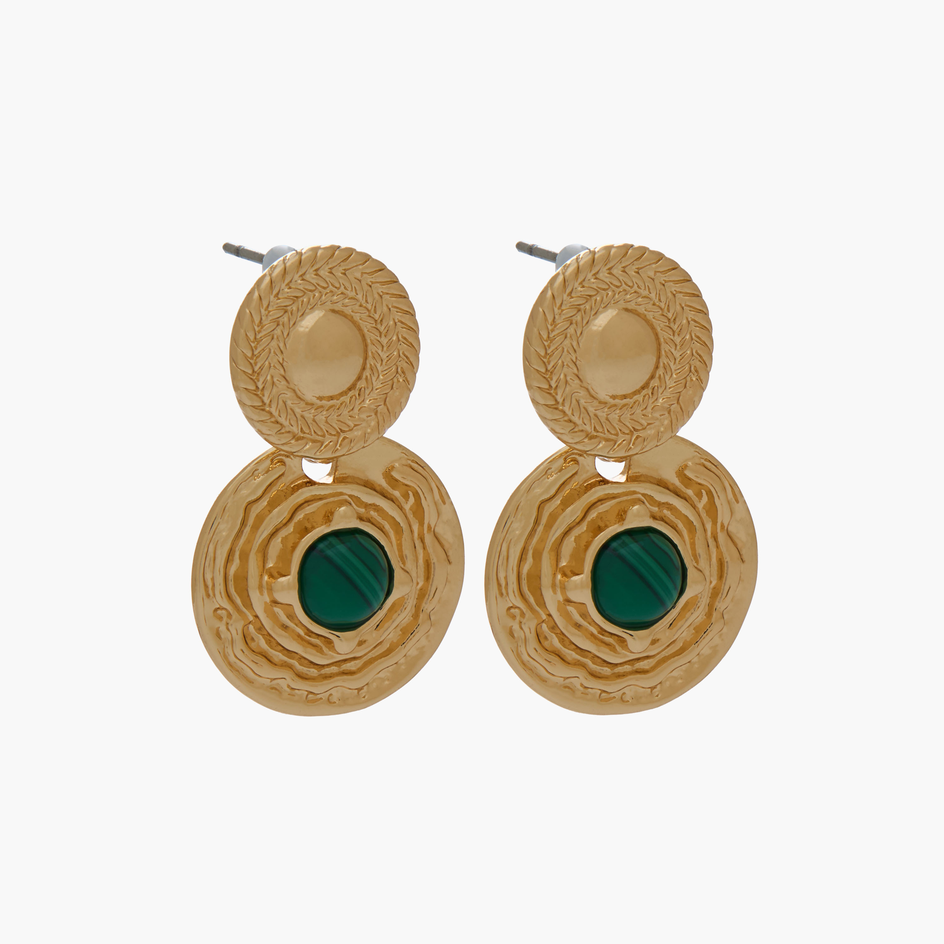حلق متدلي بلون ذهبي ومكبس إغلاق خلفي-women-watchesandjewellery-jewellery-earrings-image-3