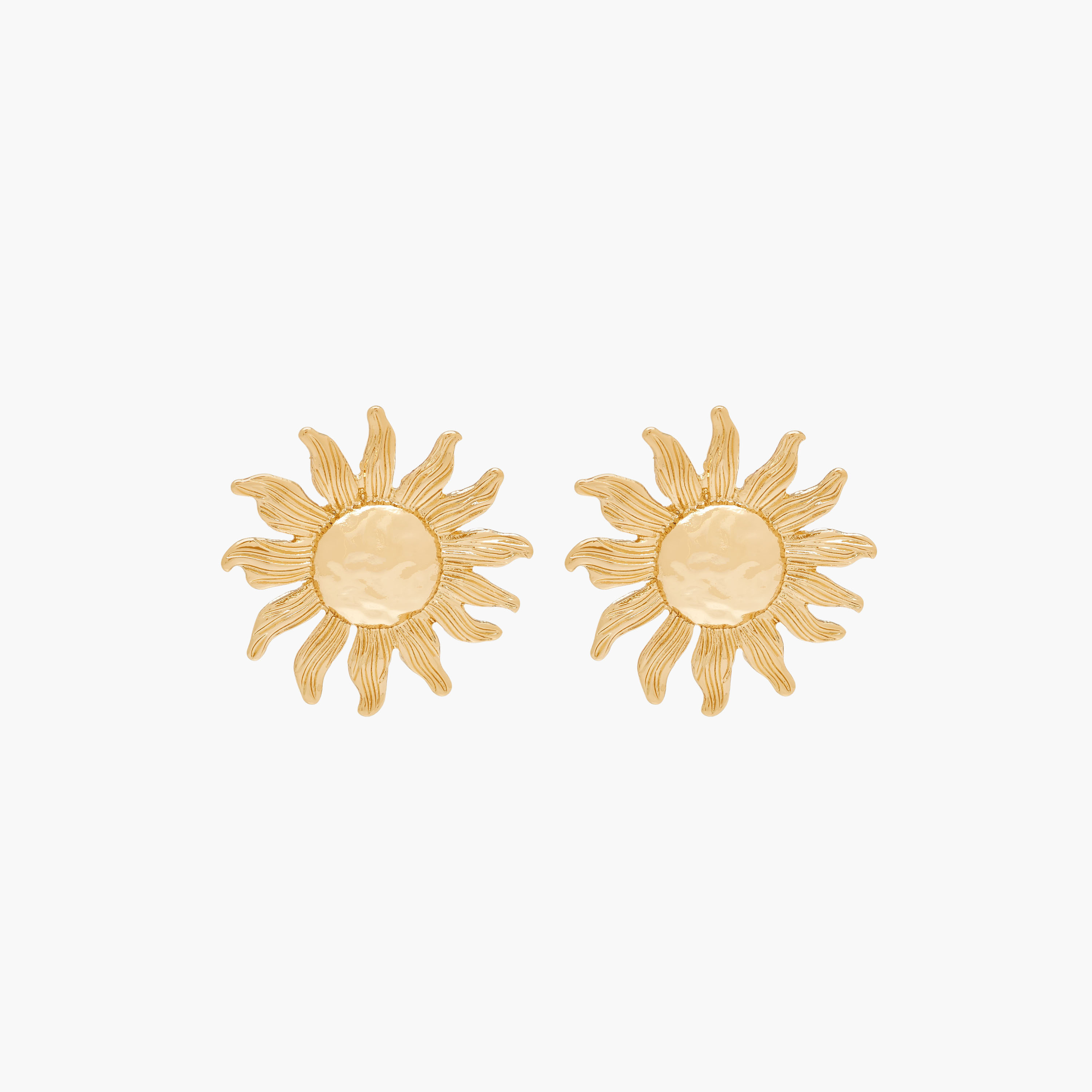 Gold Tone Sun Stud Earrings with Pushback Closure-women-watchesandjewellery-jewellery-earrings-image-1