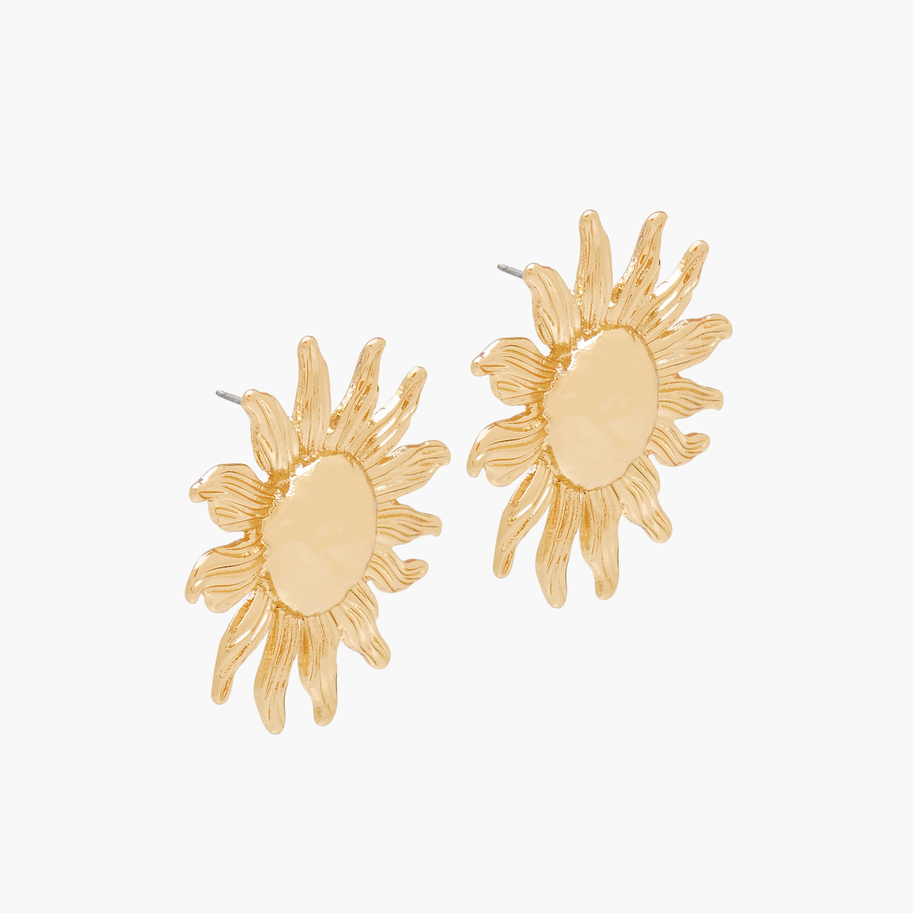 Gold Tone Sun Stud Earrings with Pushback Closure-women-watchesandjewellery-jewellery-earrings-image-3