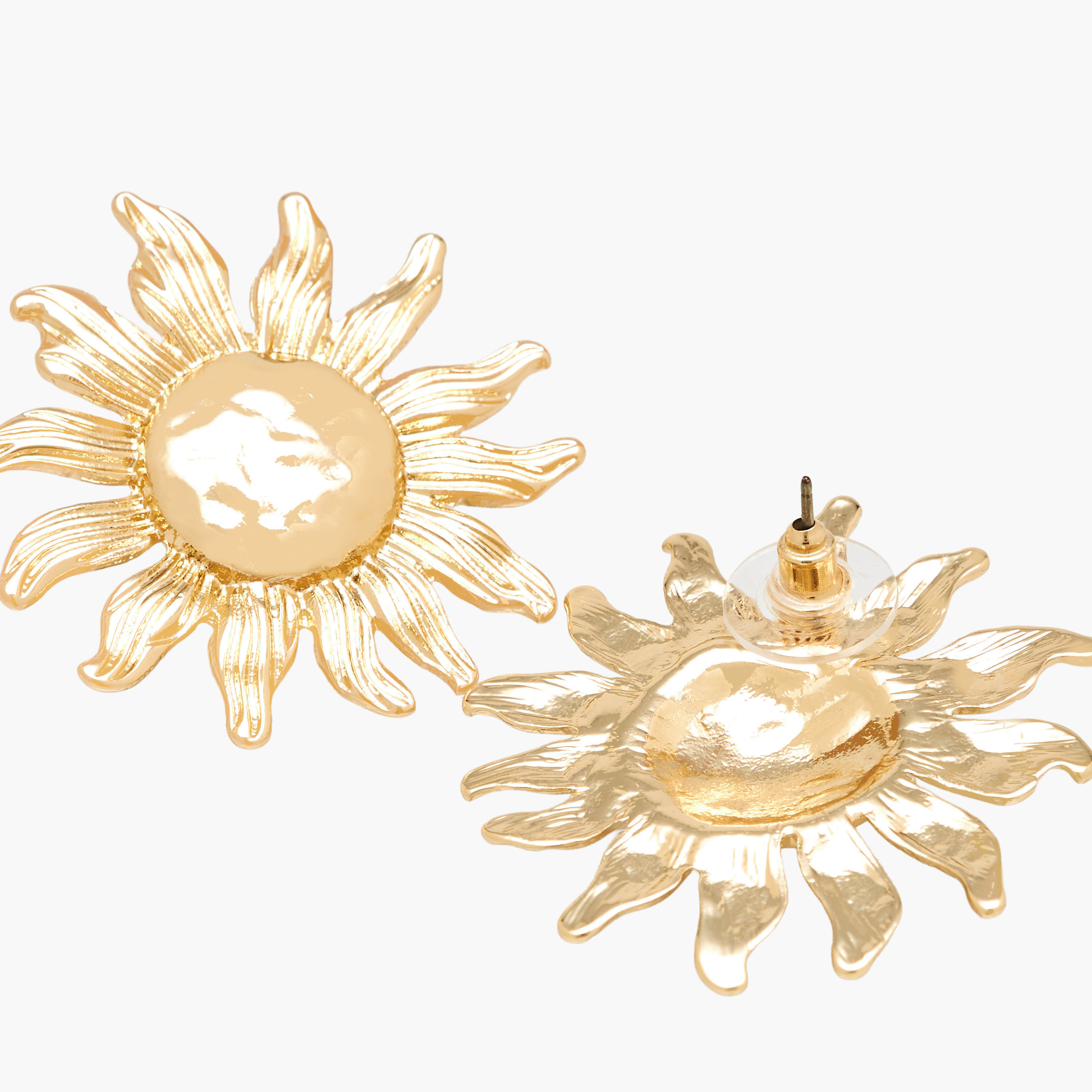 Gold Tone Sun Stud Earrings with Pushback Closure-women-watchesandjewellery-jewellery-earrings-image-5