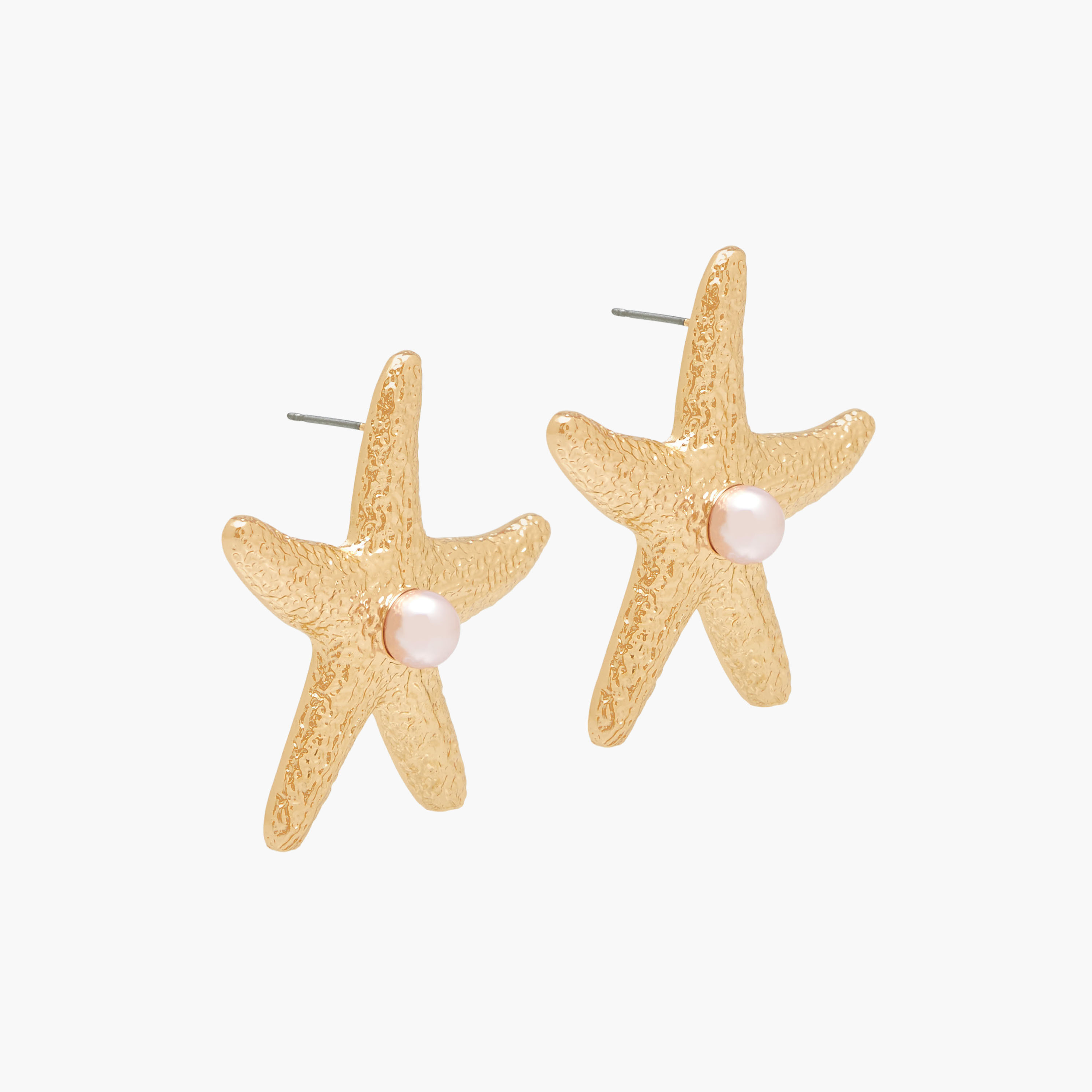 Gold Tone Starfish Pearl Embellished Earrings with Pushback Closure-women-watchesandjewellery-jewellery-earrings-image-3