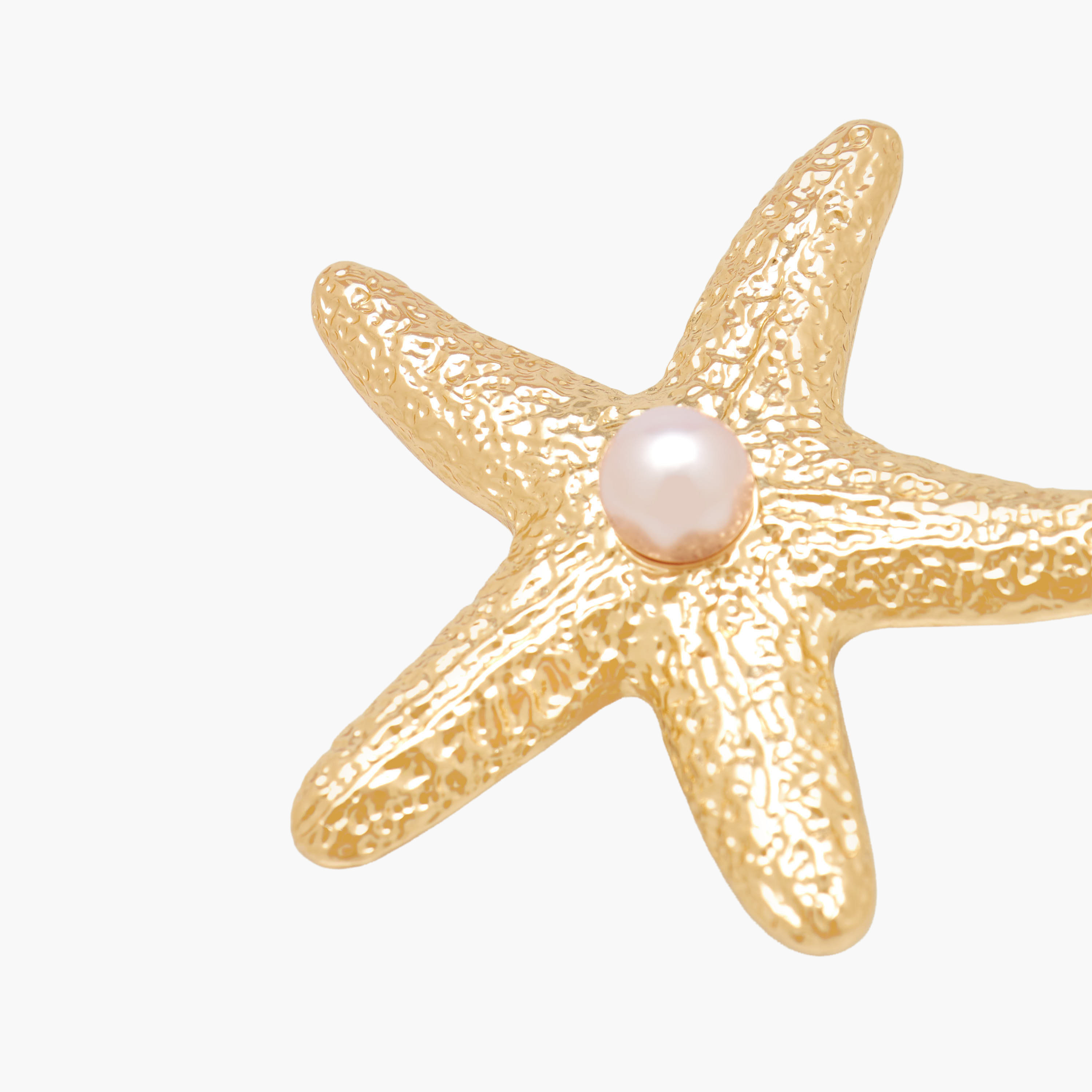 Gold Tone Starfish Pearl Embellished Earrings with Pushback Closure-women-watchesandjewellery-jewellery-earrings-image-4