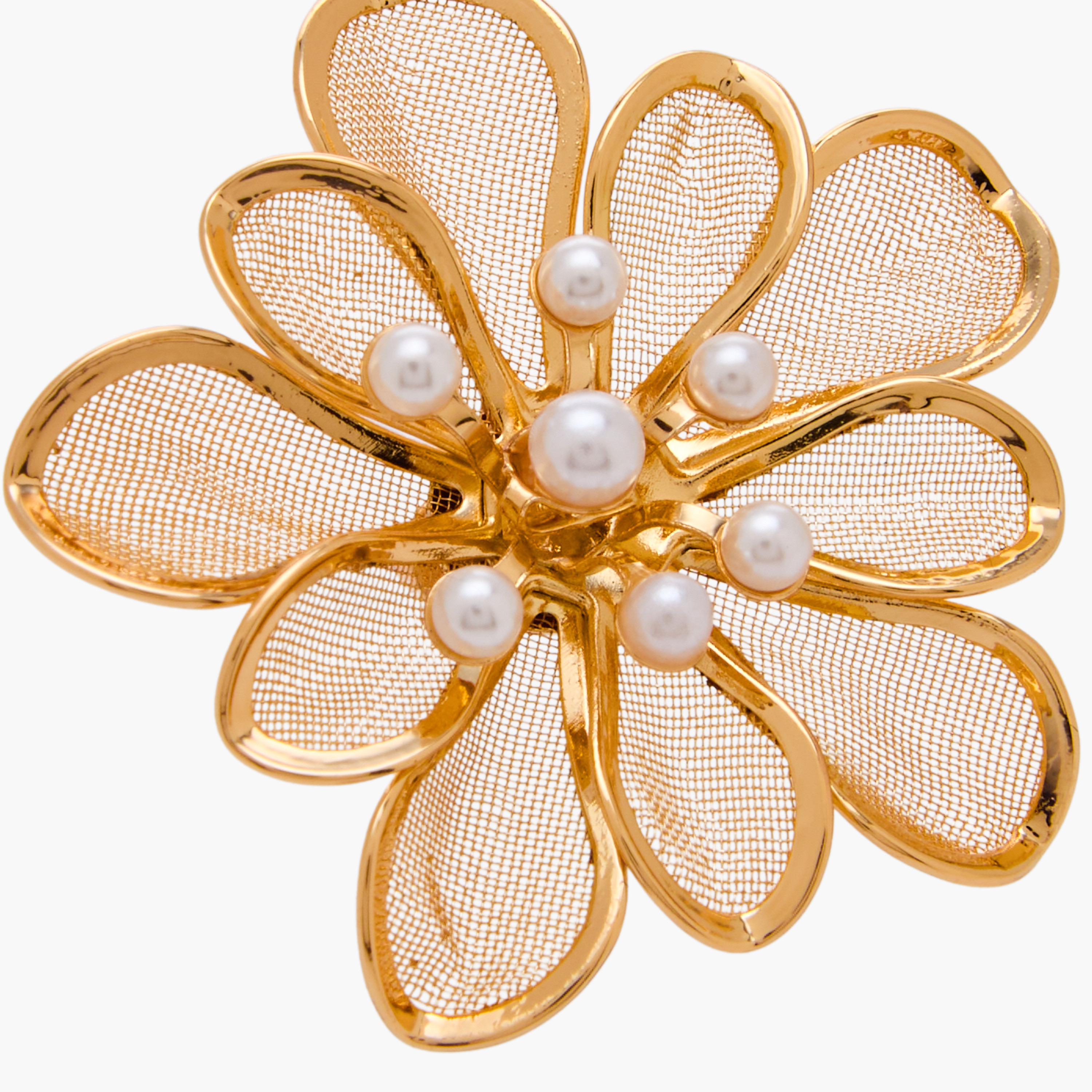 Pack of 2 Gold Tone Floral Stud Earrings with Pushback Closure-women-watchesandjewellery-jewellery-earrings-image-6