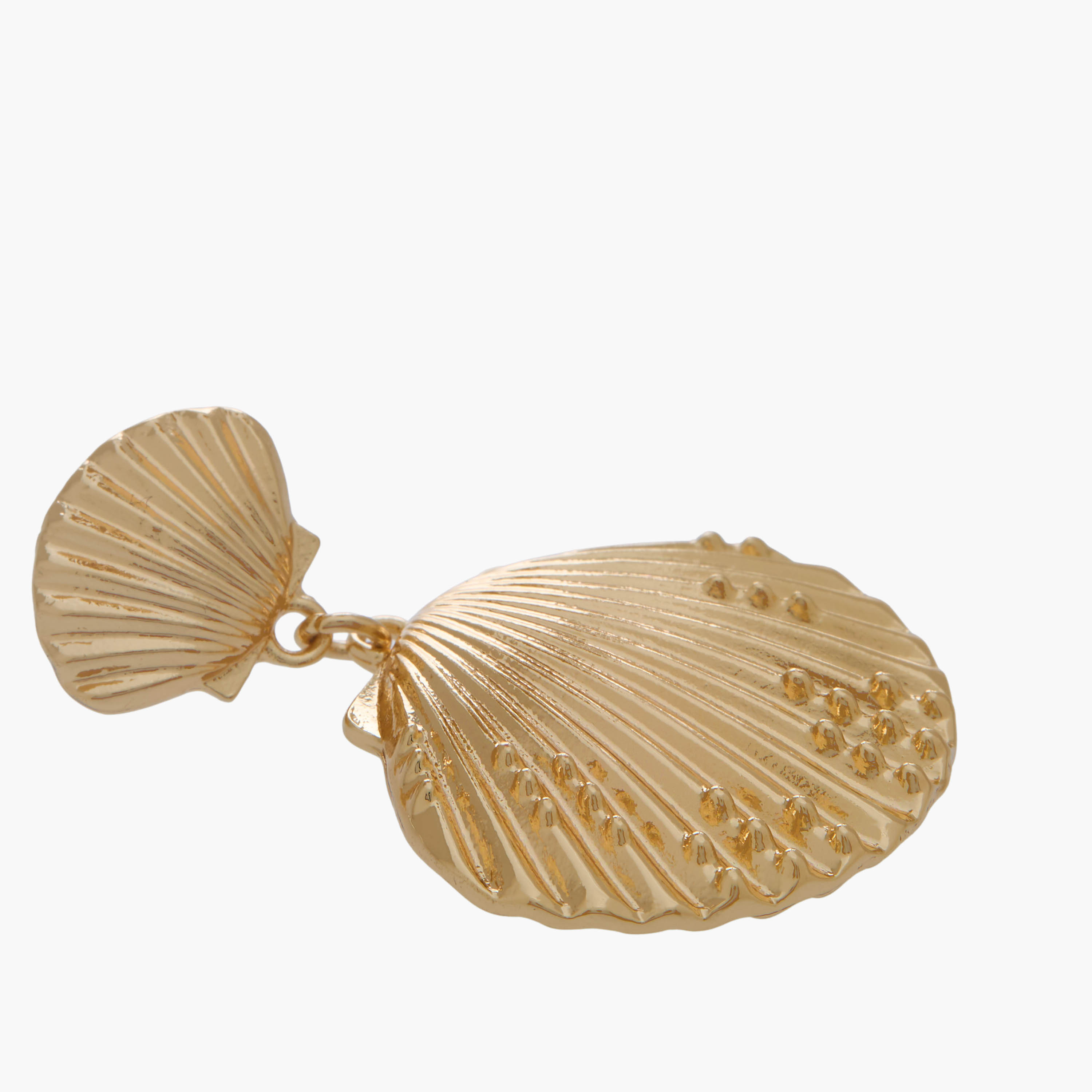 Gold Tone Shell Drop Earrings with Pushback Closure-women-watchesandjewellery-jewellery-earrings-image-4